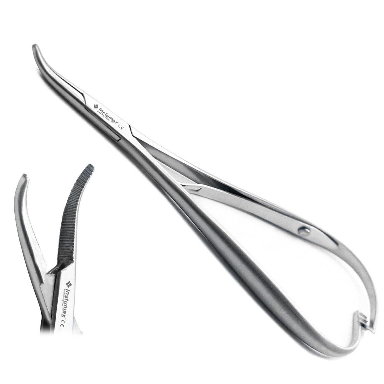INSTUMAX Orthodontic Dental Band Removing Plier Mathieu, Molar Band Remover Forceps Used for Bracket, Bands, Wire, Placing, Removal Tweezers Instruments for Braces by INSTUMAX, Silver, Ortho-Kit-05