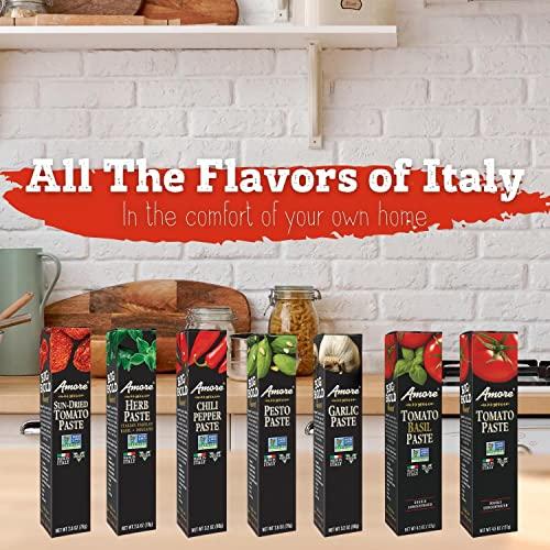 Amore Amore Vegan Sun Dried Tomato Paste In A Tube - Non GMO Certified and Made In Italy 2.8 Ounce (Pack of 12)