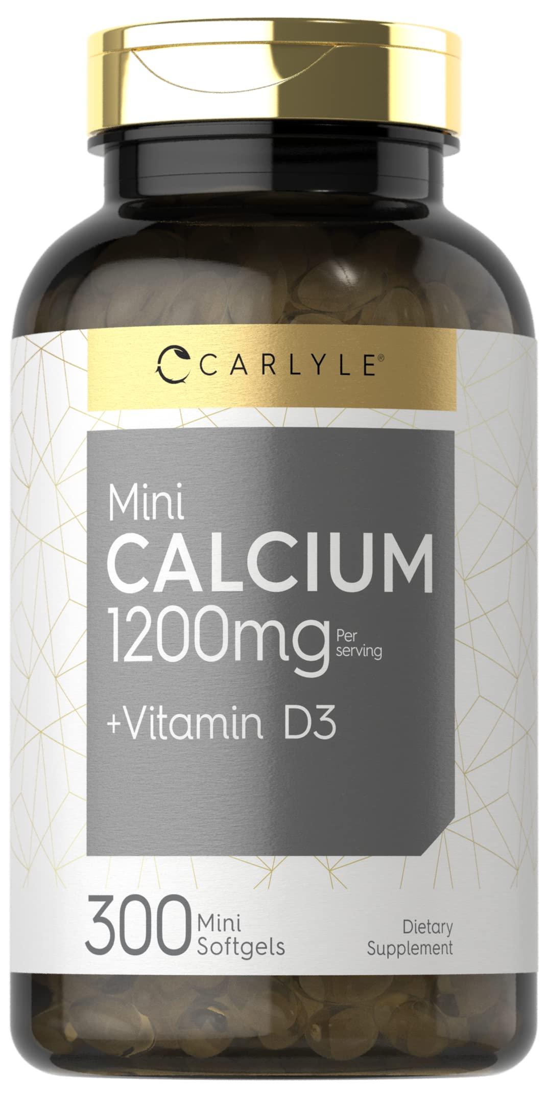 Carlyle Carlyle Calcium 1200 mg with Vitamin D3 | 300 Mini Softgels | Non-GMO and Gluten Free Supplement