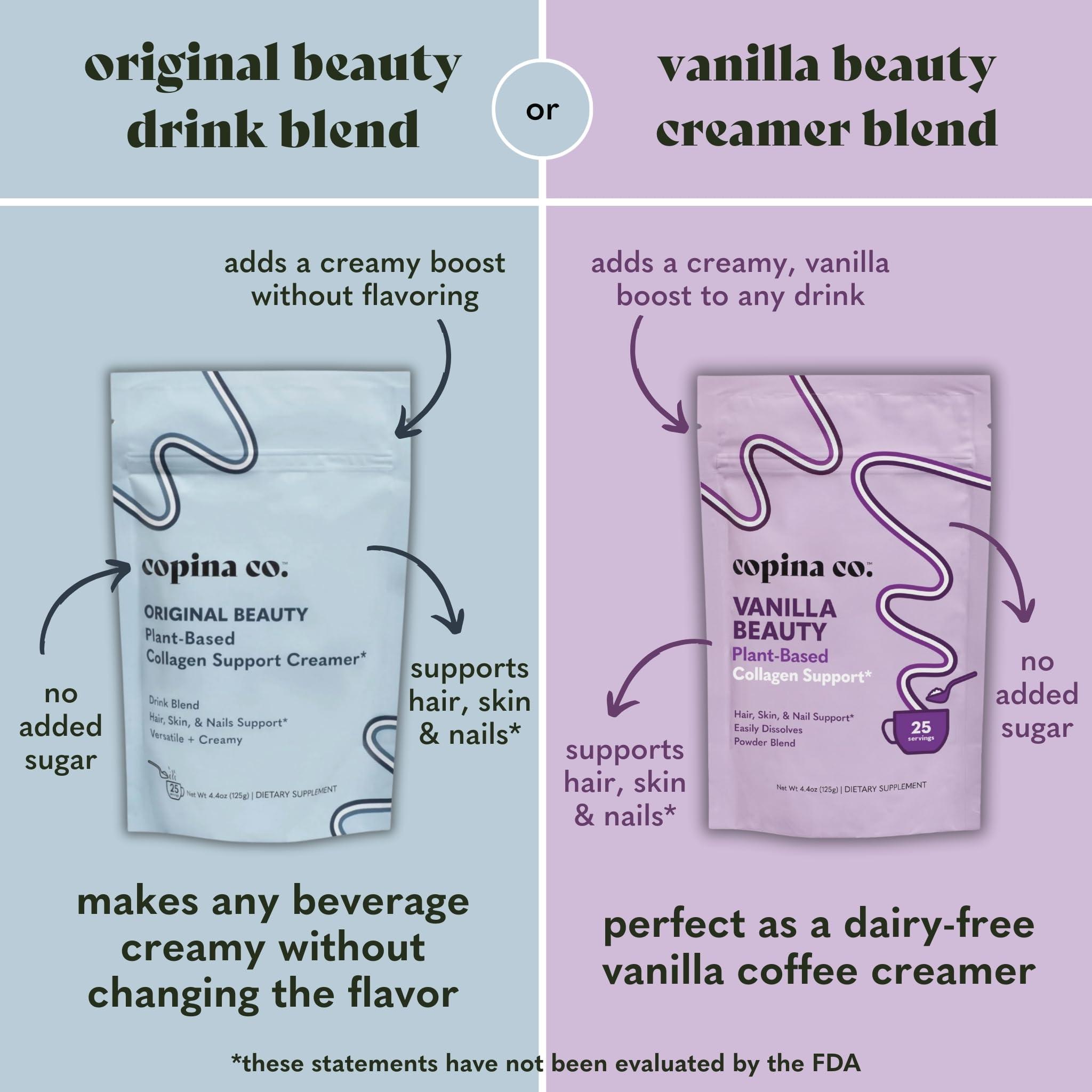 Copina Co. Copina Co. Original Vegan Collagen Booster Creamer Mix: Plant Based Collagen Support Smoothie Drink Vegan Creamy Blend | Original Flavor | 1 Bag - 25 servings per bag