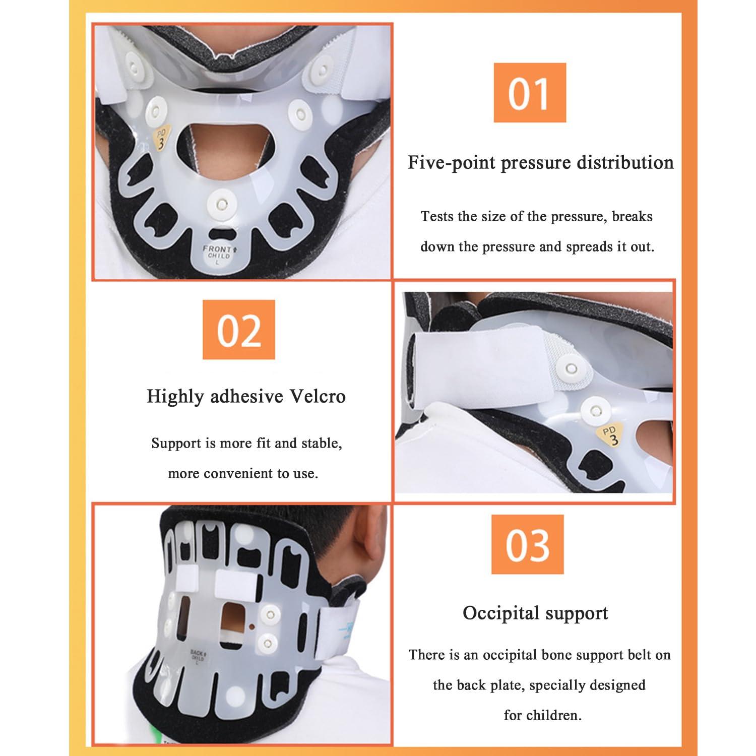 LekLai LekLai Child Neck Brace, Adjustable Anti Head Down Breathable Neck Brace Retainer for Kids Torticollis, Injury Support,M, Medium