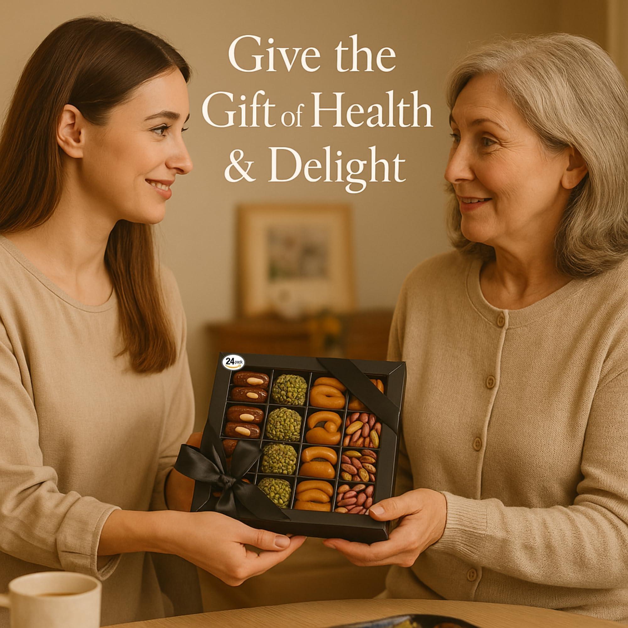 ANDY ANAND CHOCOLATIER Andy Anand 24-Piece Gift Box: All-Natural Truffles and Stuffed Dates Deliciously Healthy, No Sugar Added, Embracing Nature\'s Goodness 10.5 Oz Eid al Fitr, Ramadan. Fresh flown from Turkey.