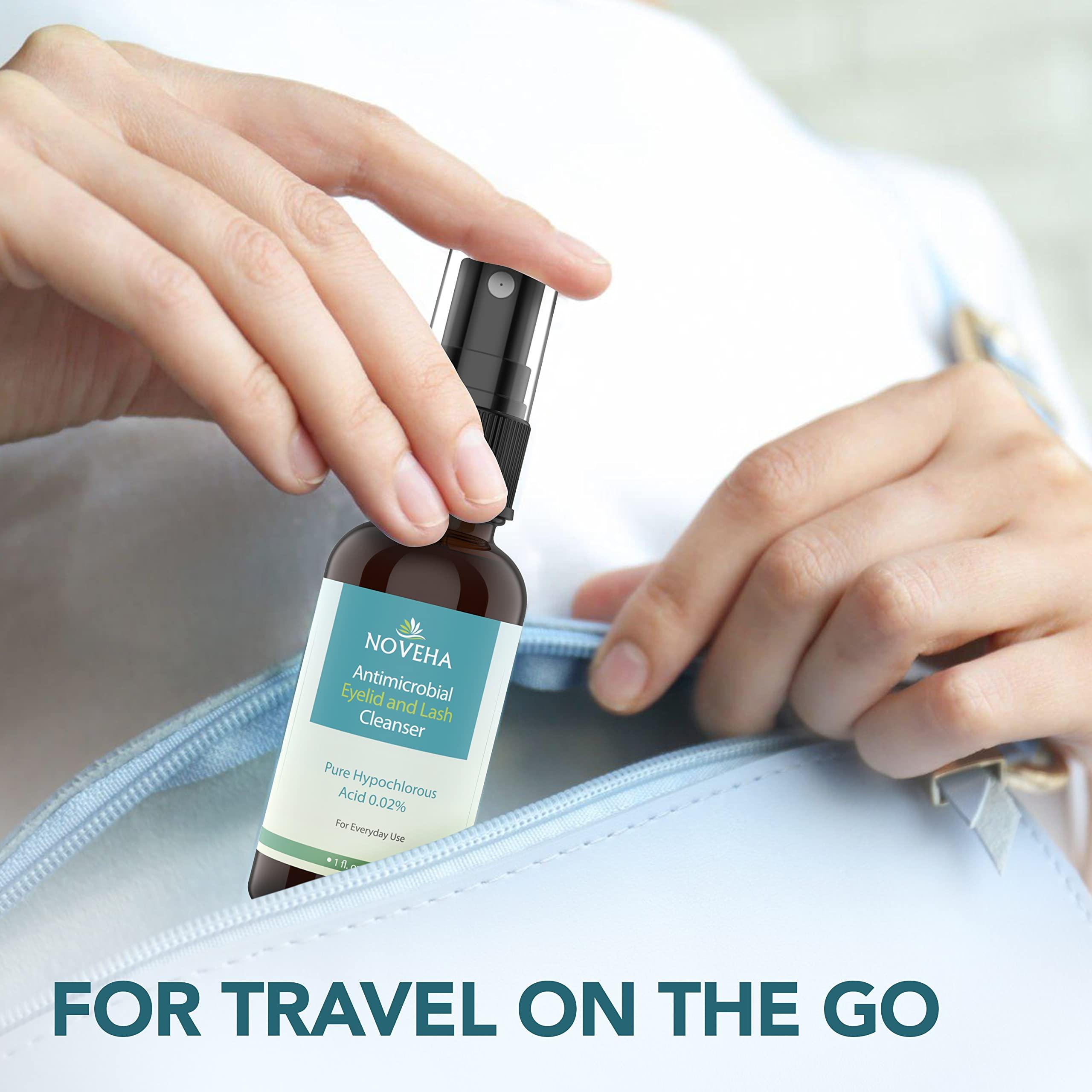 NOVEHA NOVEHA Eyelid Cleanser | Stye Eye Treatment | Eye Lid Cleaning | Dry Eye Relief | Fast Acting Soothing Eyelid Cleansing Formula | Pure and Gentle Lash Hypochlorous Acid Eyelid Spray (1oz - 1 Pack)