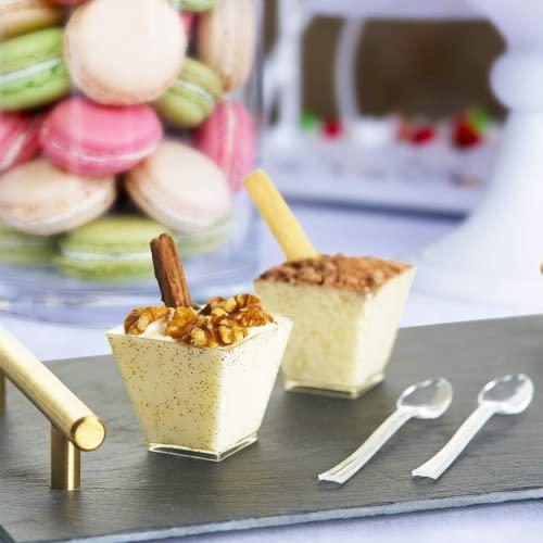 EGEN EGEN 10pcs 2oz Disposable Dessert Cup Plastic Dessert Ice Cream Cup Home Festival Wedding Party Supplies (Spoons*10)