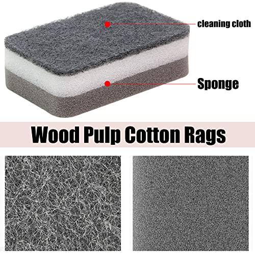 ADILAIDUN Wood Pulp Cotton Rags,Wood Pulp Sponge Block Magic Wipe,Sponge Block Wipe,for Kitchen,Multi-Use Sponge (5pcs)