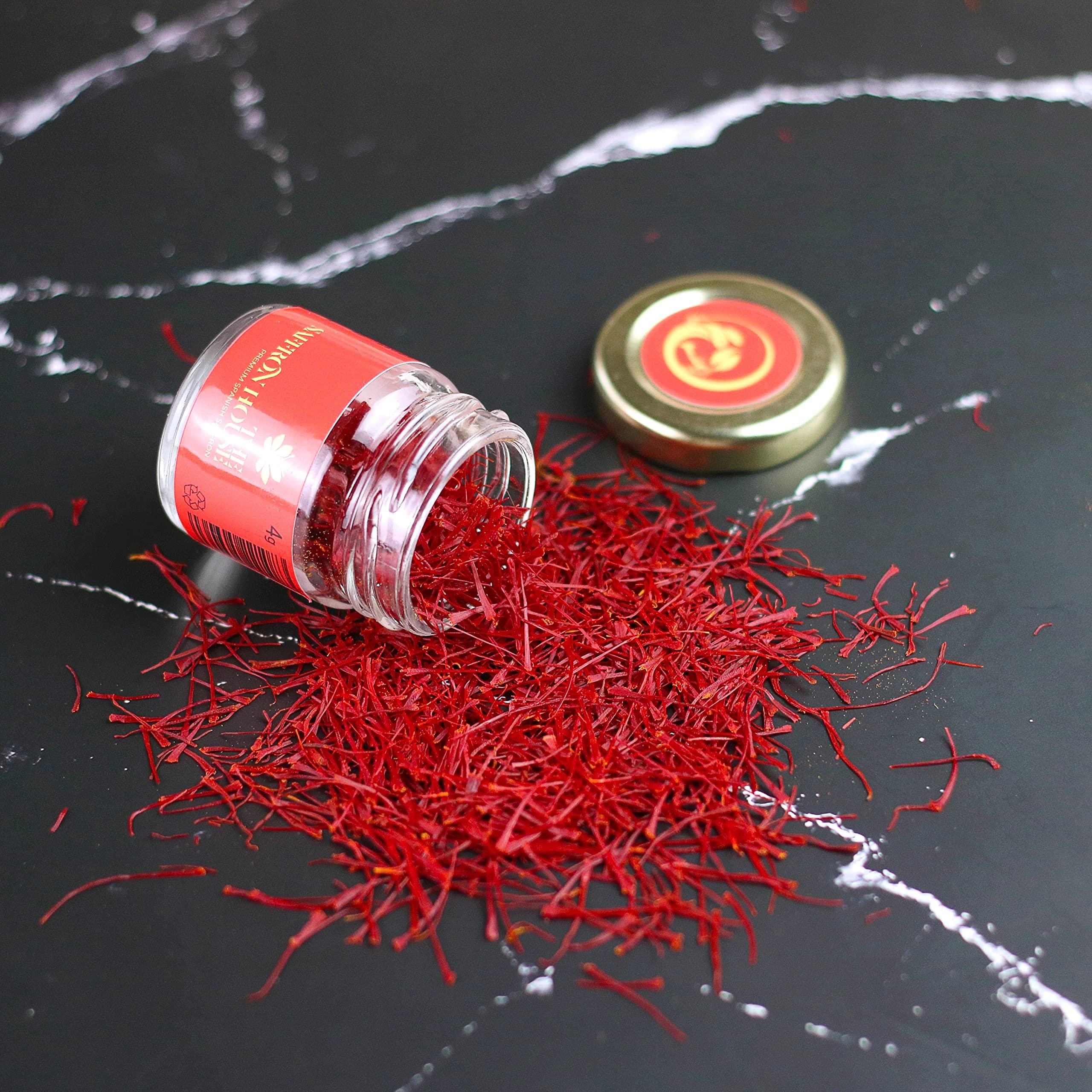 The Saffron House The Saffron House All Red All Natural Genuine Saffron Threads in glass jars - Premium Grade A Saffron (0.1 Ounces - 3 Grams)