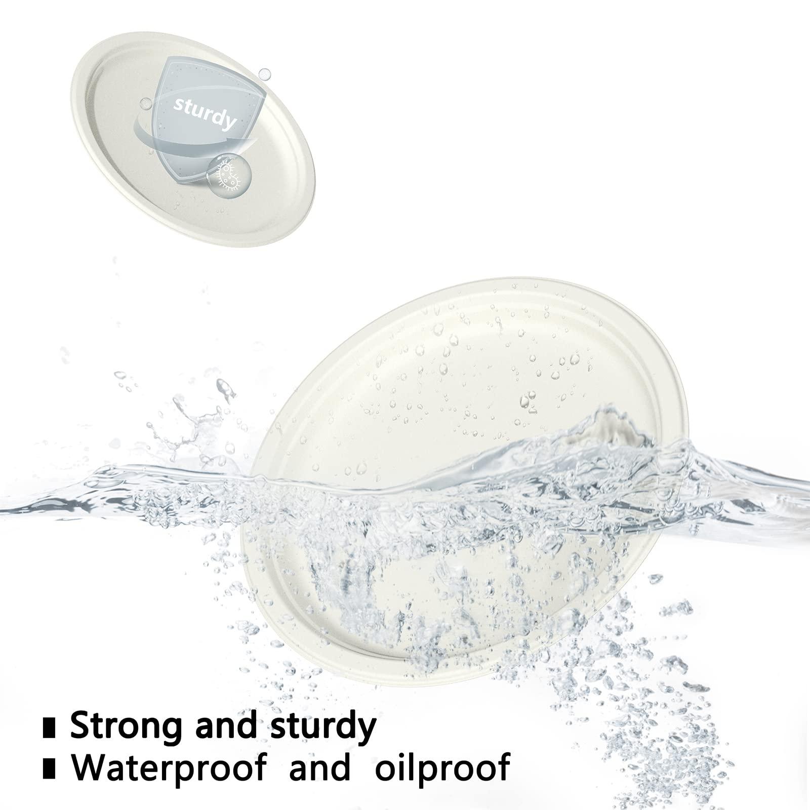 YONGZHUKANG YONGZHUKANG Paper Plates Disposable, Compostable Heavy Duty Plates 9" Biodegradable Sugarcane Bagasse Plates for Dinner Halloween Thanksgiving Christmas Valentines Holiday Party 125 pack