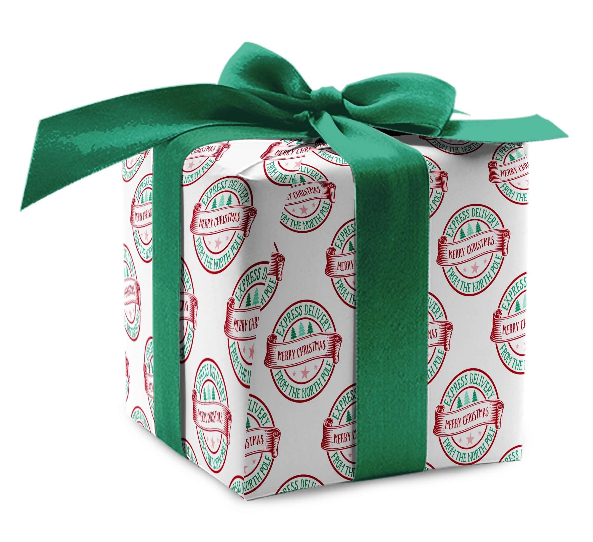 Giftini North Pole Theme Thick Christmas Wrapping Paper for Kids, Special Delivery Xmas Gift Wrap, Santa Holiday Theme for Teen Tween (12 foot x 30 inch roll)