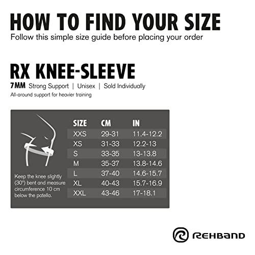 Rehband Rehband RX Knee Support for Strength Training & Fitness - 7mm Neoprene Knee Sleeve, Flexible & Non-Slip, Knee Sleeve for Men & Women, Colour:Camo - 1 Pair, Size:Large
