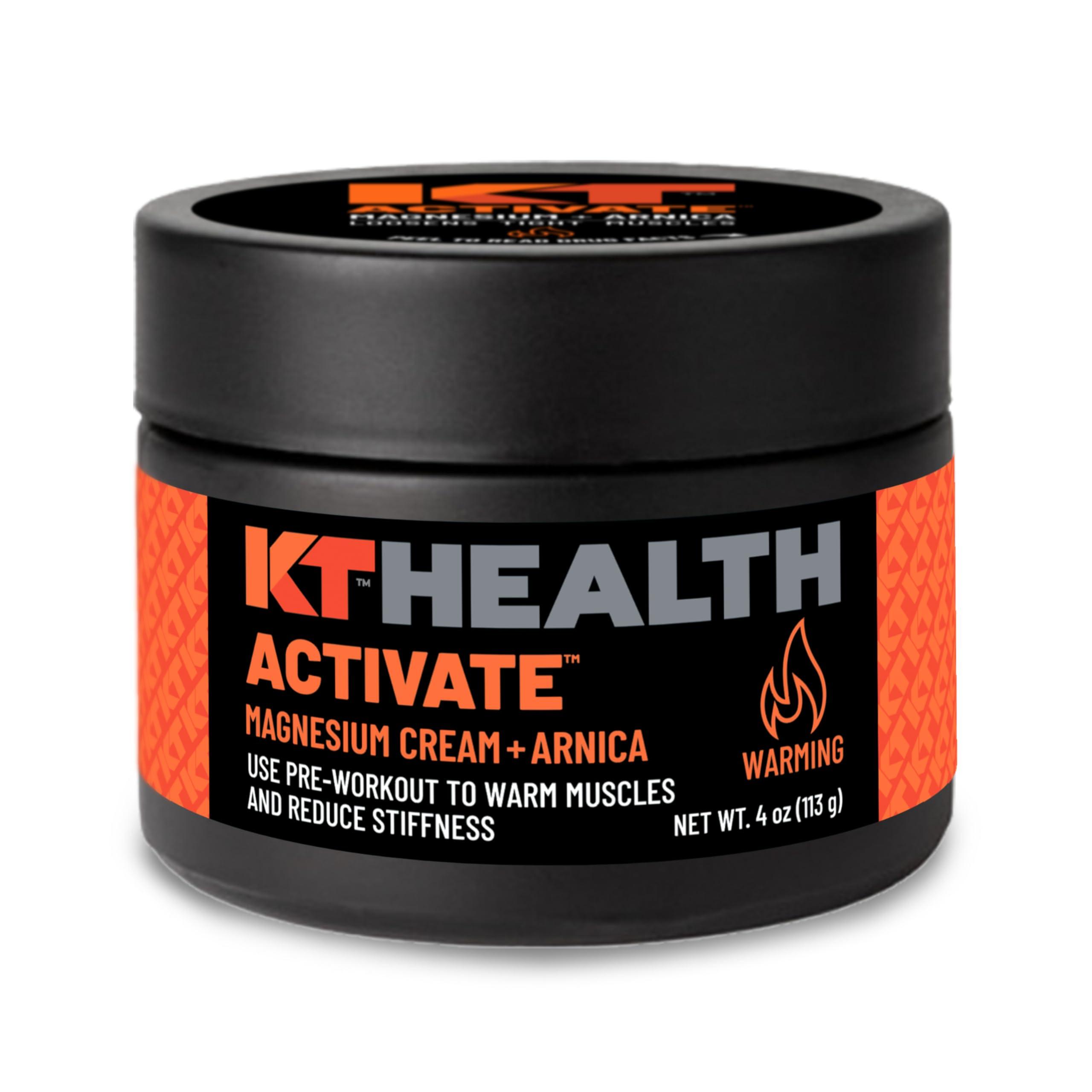 KT Tape KT Health, Magnesium Cream, Activate - Warms & Loosens Tight Muscles - Use Pre-Workout to Reduce Stiffness