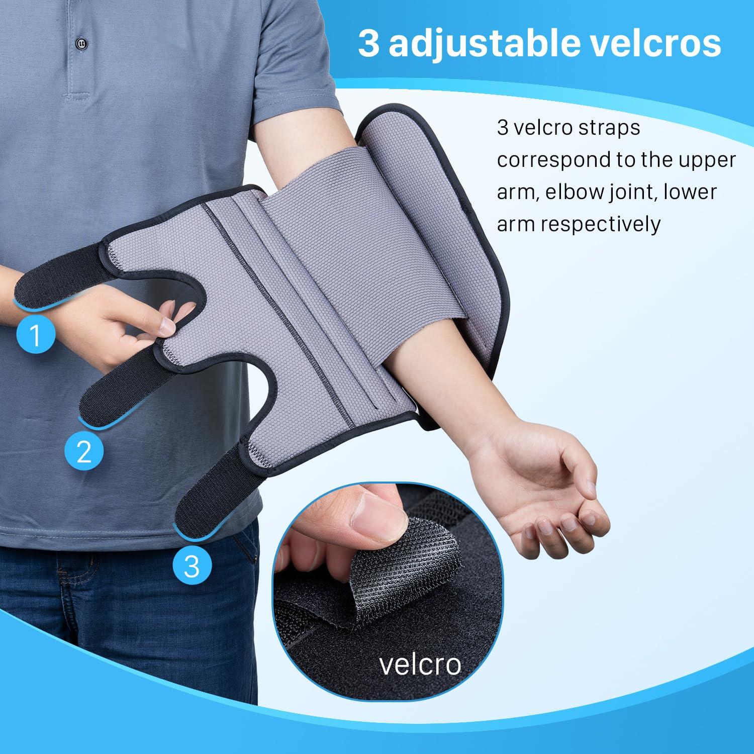 Sylong Elbow Brace Splint for Cubital Tunnel Syndrome, Ulnar Nerve Entrapment, Night Sleep Elbow Support with 3 Plates, Elbow Stabilizer for Tendonitis, Tennis Elbow, Elbow Pain Relief, Fit Men & Women-S/M