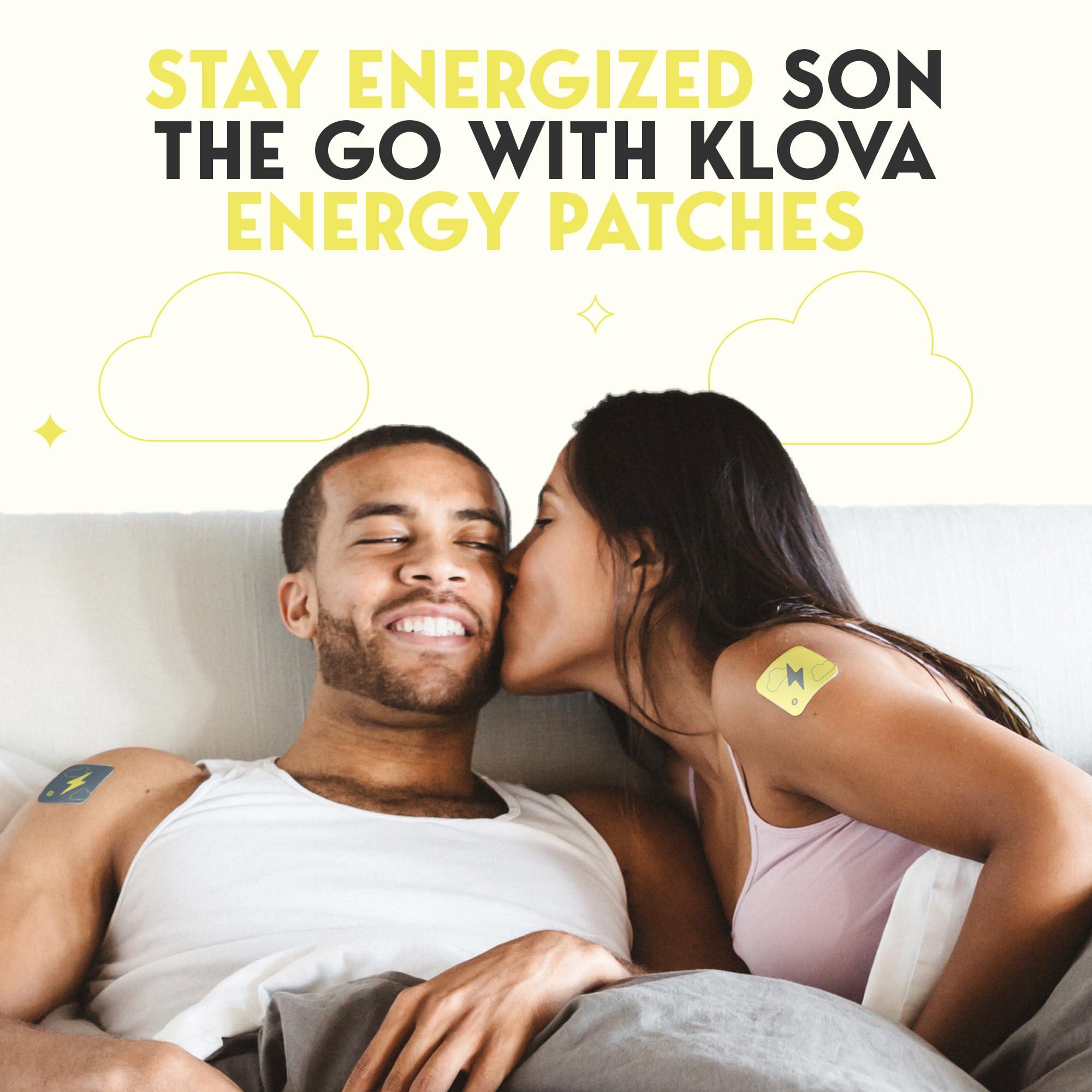 Klova Klova Energy Patches with Caffeine, Green Tea Extract, Peppermint Leaf Extract, Vitamin B3 and Vitamin B6 - for Enhanced Morning Wakefulness