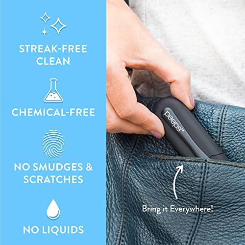 Peeps CarbonKlean Peeps Glasses Cleaner - for Eyeglasses, Reading Glasses, and More - Lens Cleaner with Carbon Microfiber Tech - Injected Green - 2 Count (Pack of 1)