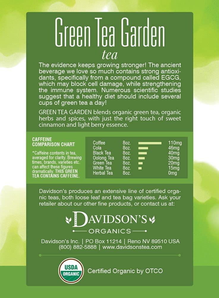 Davidson's Davidson\'s Organics, Green Tea Garden, 8-count Tea Bags, Pack of 12