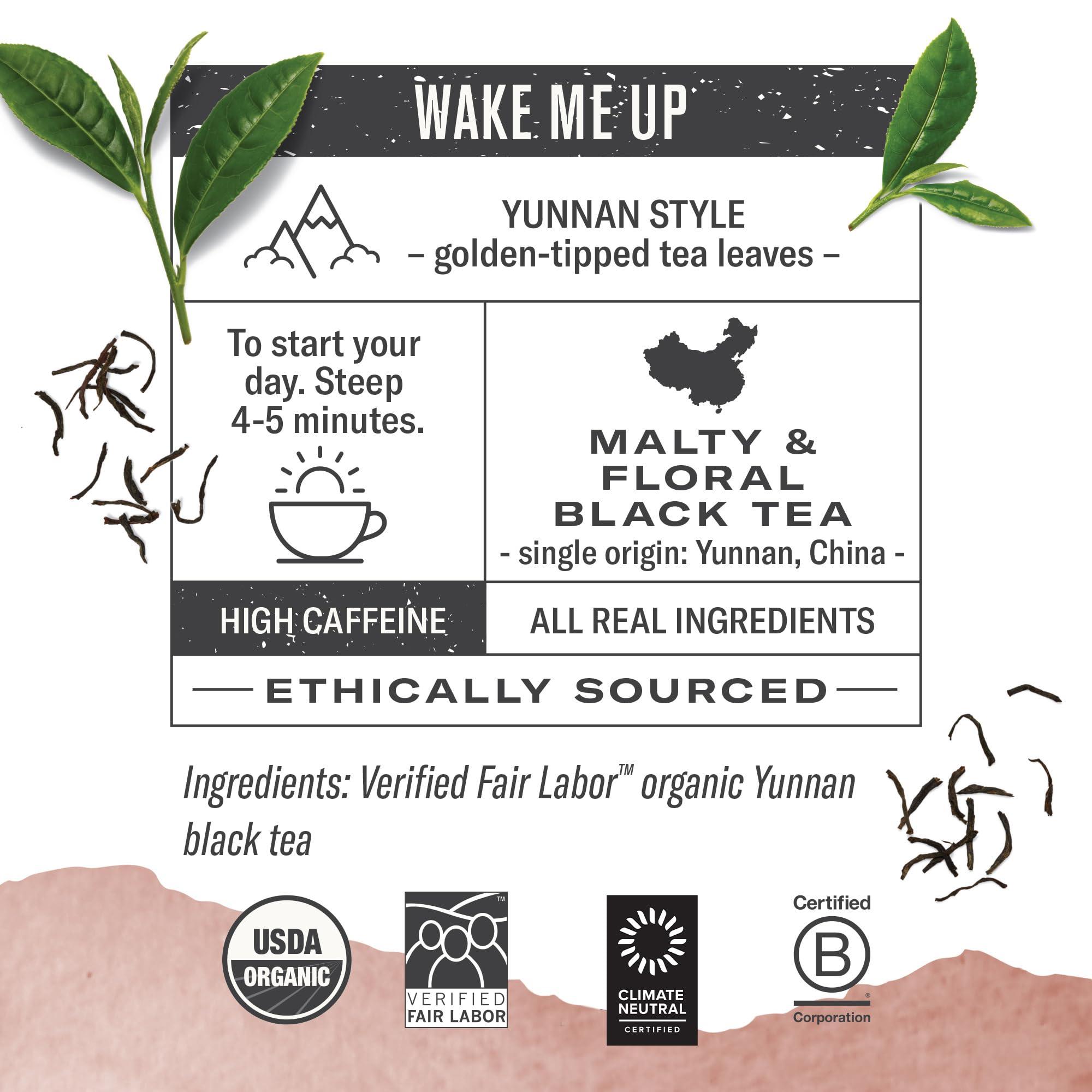Numi Numi Organic Chinese Breakfast Tea, 100 Tea Bags, Full Bodied Yunnan Black Tea, Malty & Floral, Caffeinated