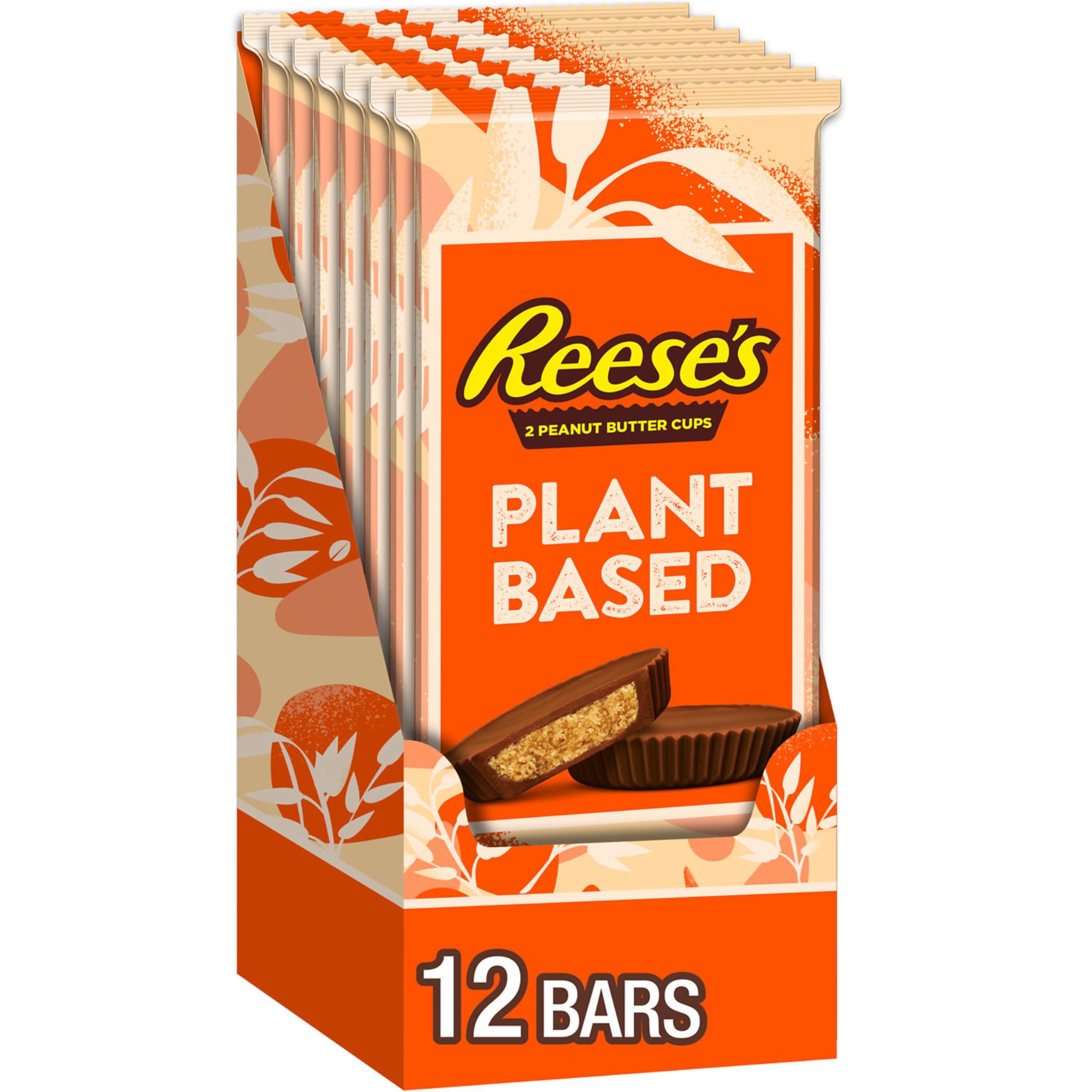 Hershey Foods REESE\'S Plant Based Oat Chocolate Confection Peanut Butter Cups, Candy Packs, 1.4 oz (12 Count)