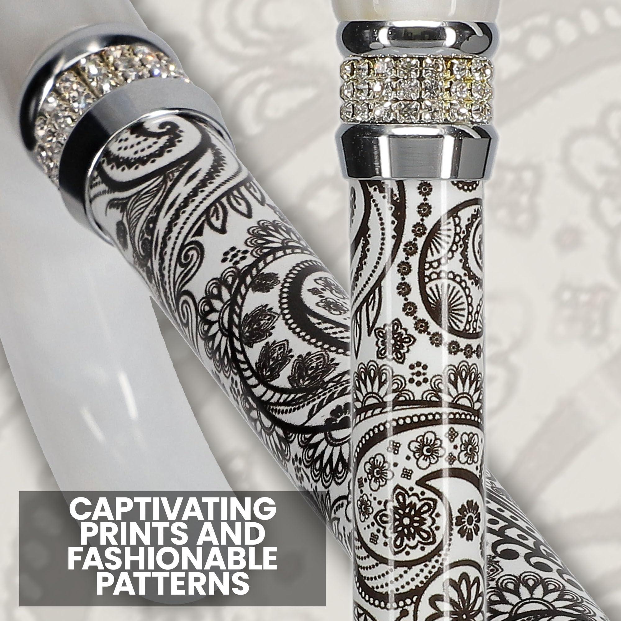 Royal RC Canes Royal RC Canes Rhinestone Designer - Black & White Majesty Pearlz Walking Cane Adjustable - Aluminum Shaft - Stylish Canes for Women and Men Stability - Seniors Walking Stick