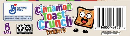 Cinnamon Toast Crunch Cinnamon Toast Crunch Breakfast Cereal Treat Bars, Snack Bars, 8 ct (Pack of 5)
