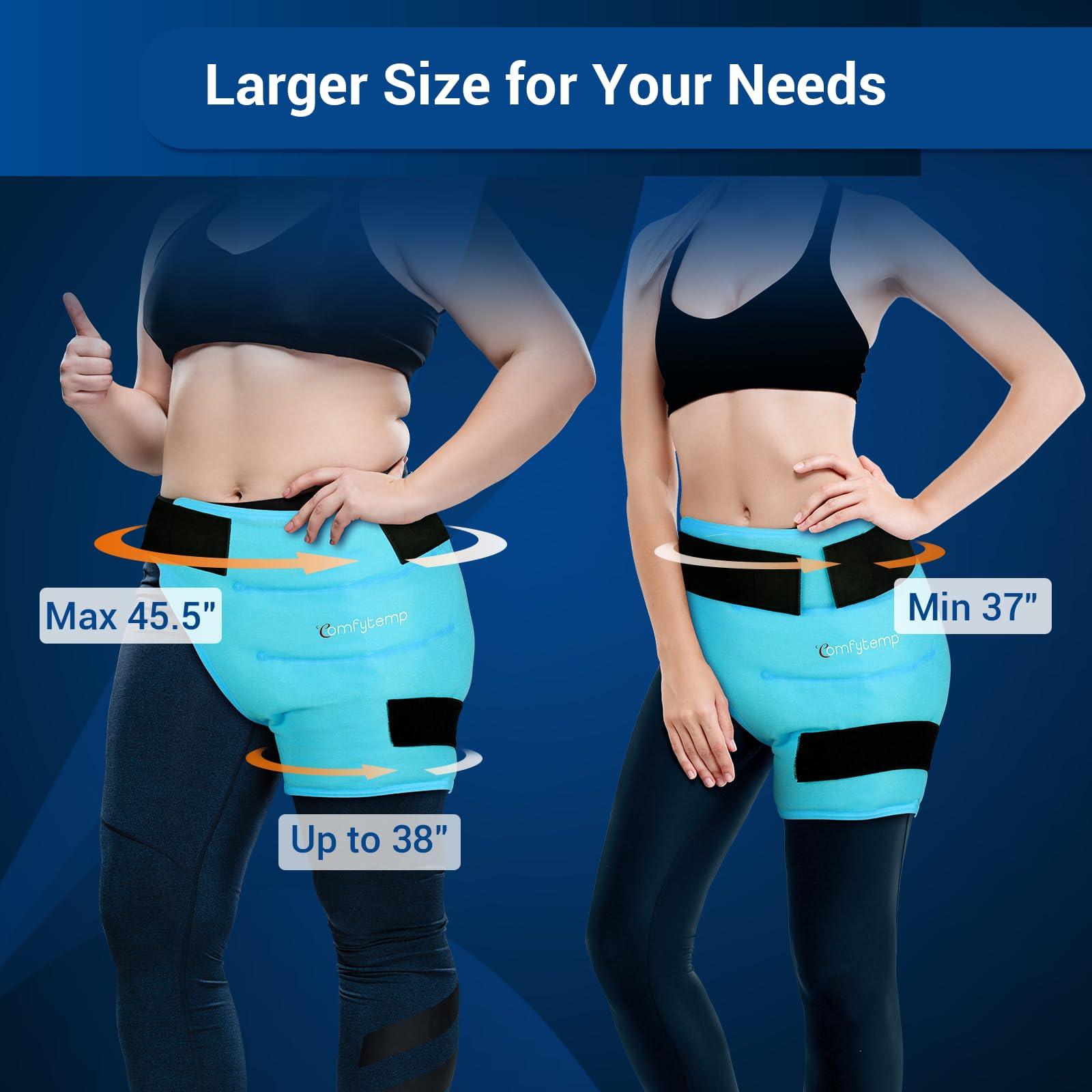 Comfytemp Comfytemp Large Hip Ice Pack Wrap for Sciatica, Hip Replacement, Fracture, Pain Relief, FSA HSA Eligible, Reusable Gel Ice Pack for Injuries, Cold Compression Physical Therapy Recovery Gifts(M/L)