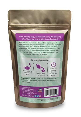 SpecialTea Company Pomegranate and Dragonfruit Green and White SUPER FRUIT Tea Blend, 20 Tea Bags
