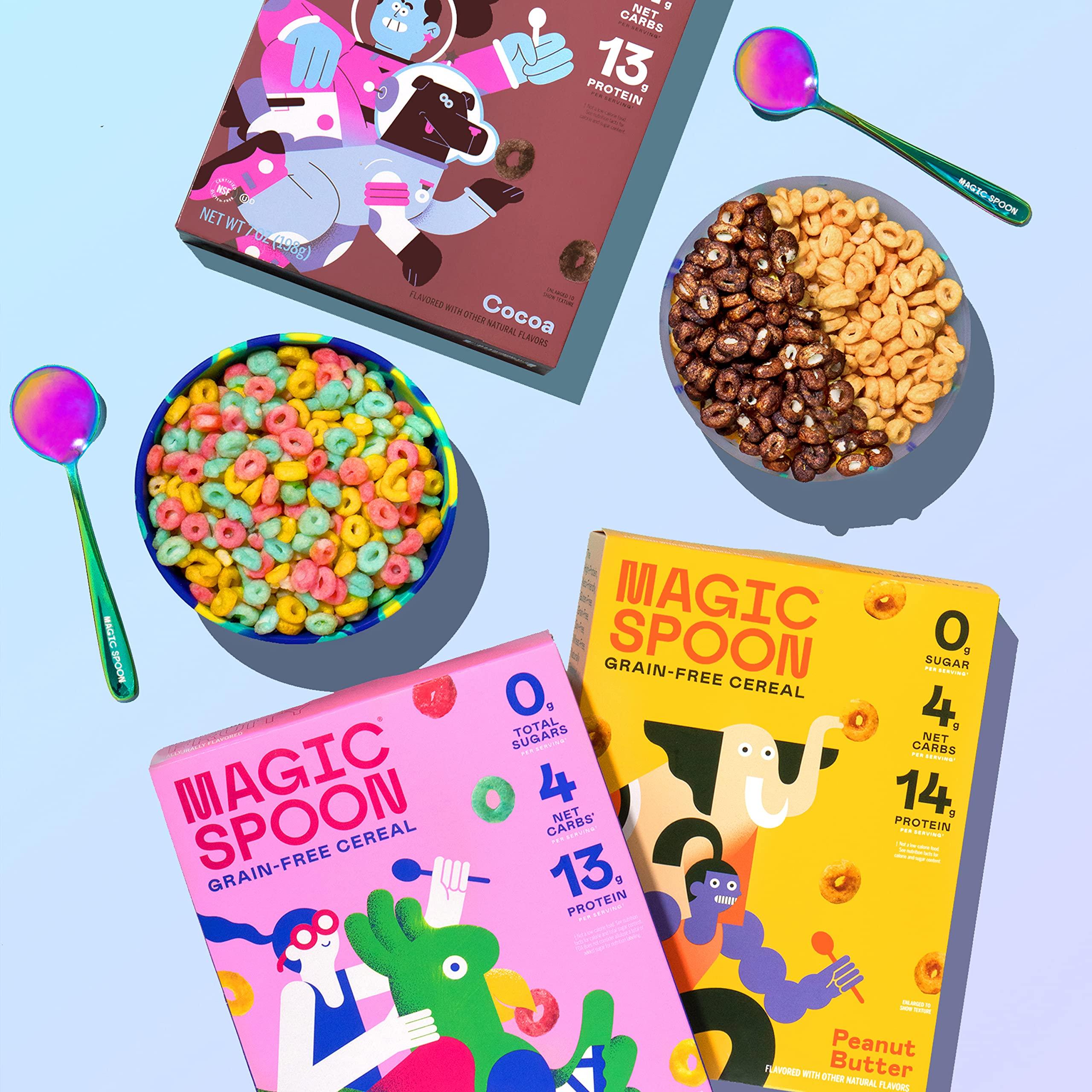 Magic Spoon Magic Spoon Cereal, Variety 4-Pack of Cereal - Keto & Low Carb Lifestyles, Gluten & Grain Free, High Protein, 0g Sugar