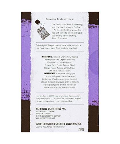 Allegro Coffee Allegro Tea, Organic Relaxing Chamomile Tea Bags, 20 ct (Pack of 2)