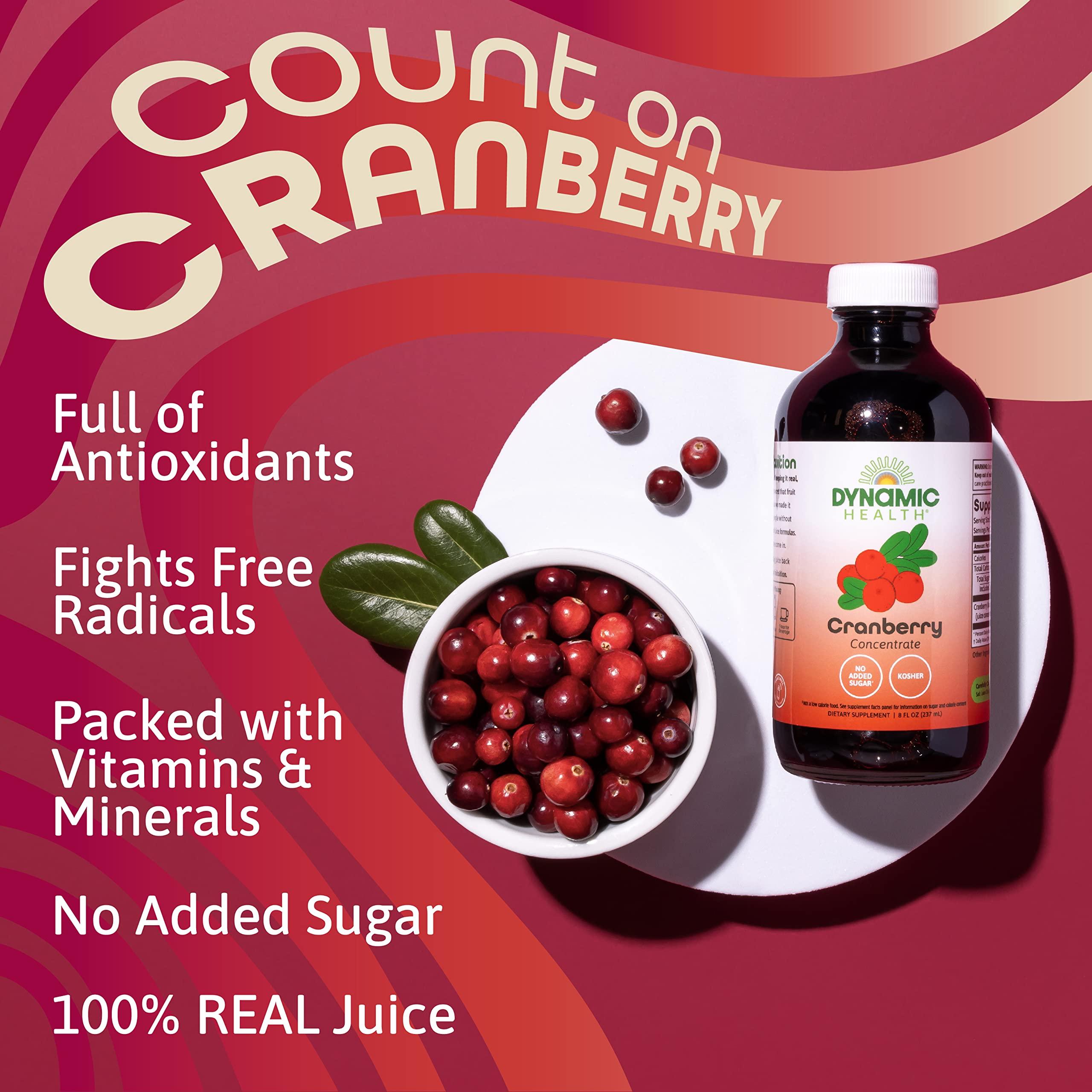 Dynamic Health Dynamic Health Pure Cranberry Juice Concentrate, Unsweetened, Natural Antioxidant Support, No Added Sugar, 8 Fl oz