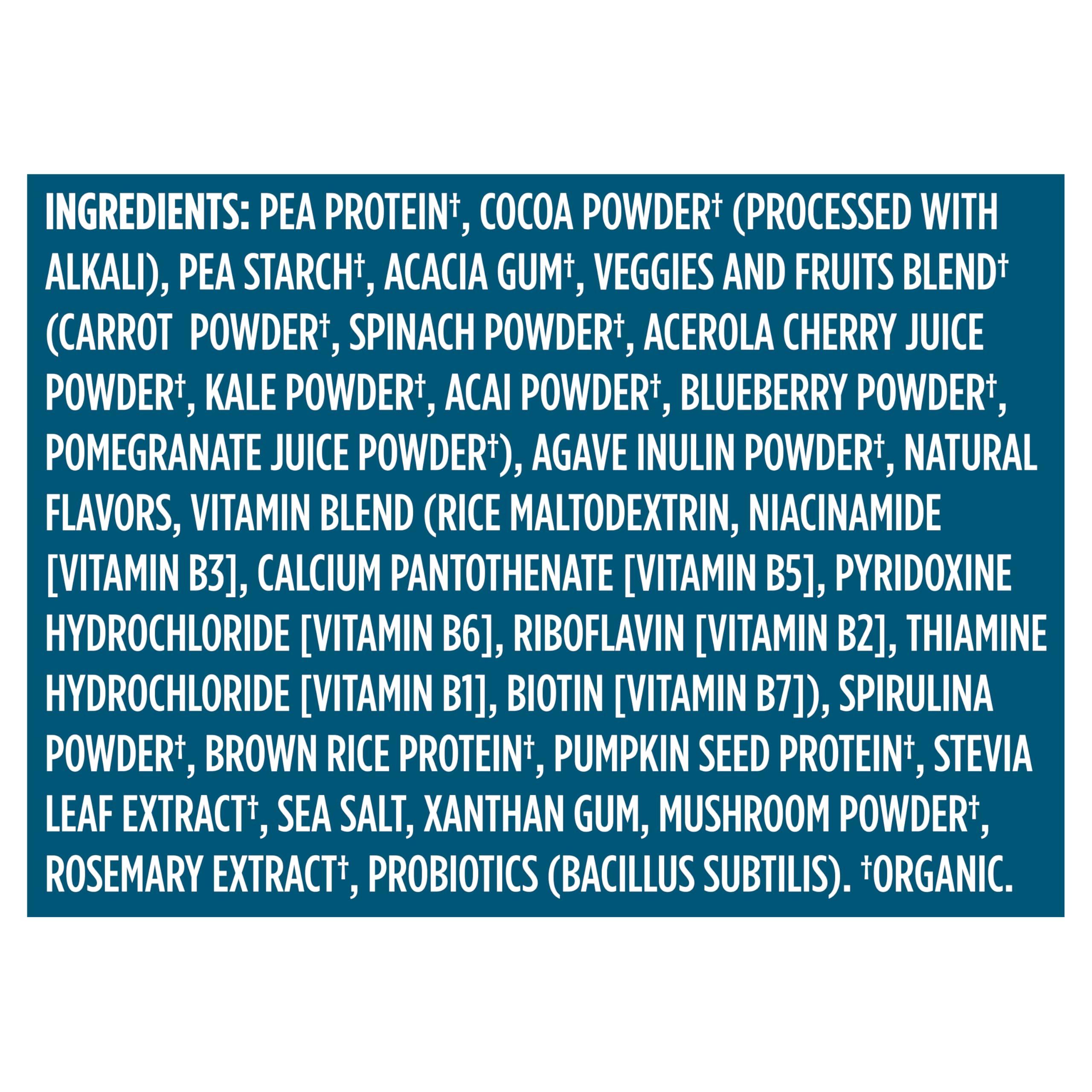 Vega Vega Organic All-in-One Vegan Protein Powder, Chocolate - Superfood Ingredients, Vitamins for Immunity Support, Keto Friendly, Pea Protein for Women & Men, 1.6 lbs (Packaging May Vary)