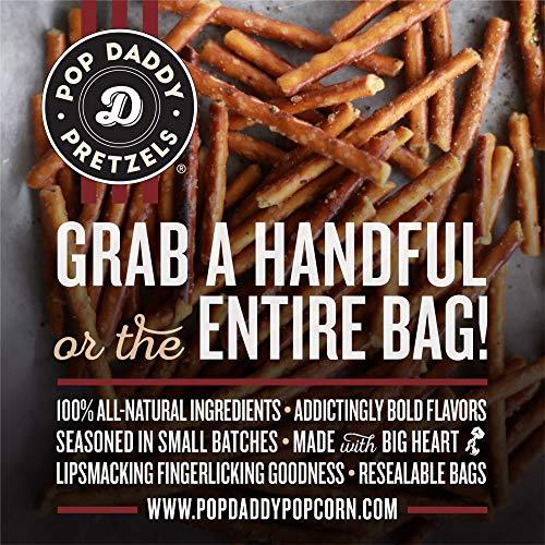 POP DADDY ·POPCORN· Pop Daddy Flavored Pretzels Sticks | Hot Sauce Flavor | 3oz Healthy Gourmet Pretzels Snacks | 15 Pack