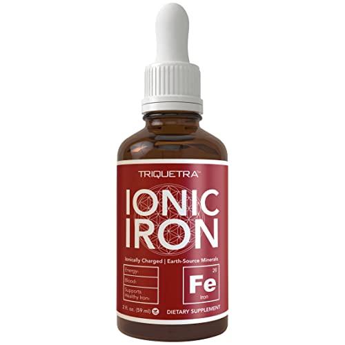 Triquetra Health Ionic Liquid Iron Supplement (236 Servings) – Highest Absorption Rate Allows for Smaller Dose & Less Stomach Issues - Non-Flavored, Vegan, Ionically Charged, Earth-Sourced Minerals