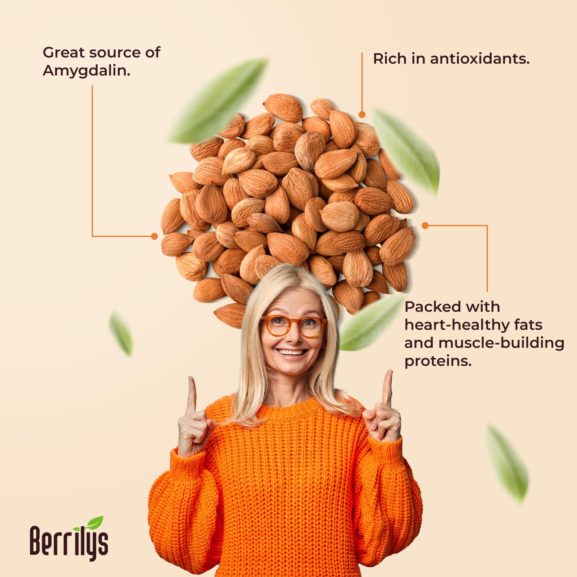 Berrilys Bitter Apricot Kernels, USDA Organic, Natural Bitter Apricot Seeds, 10 oz, Vegan, Non-GMO, Gluten Free