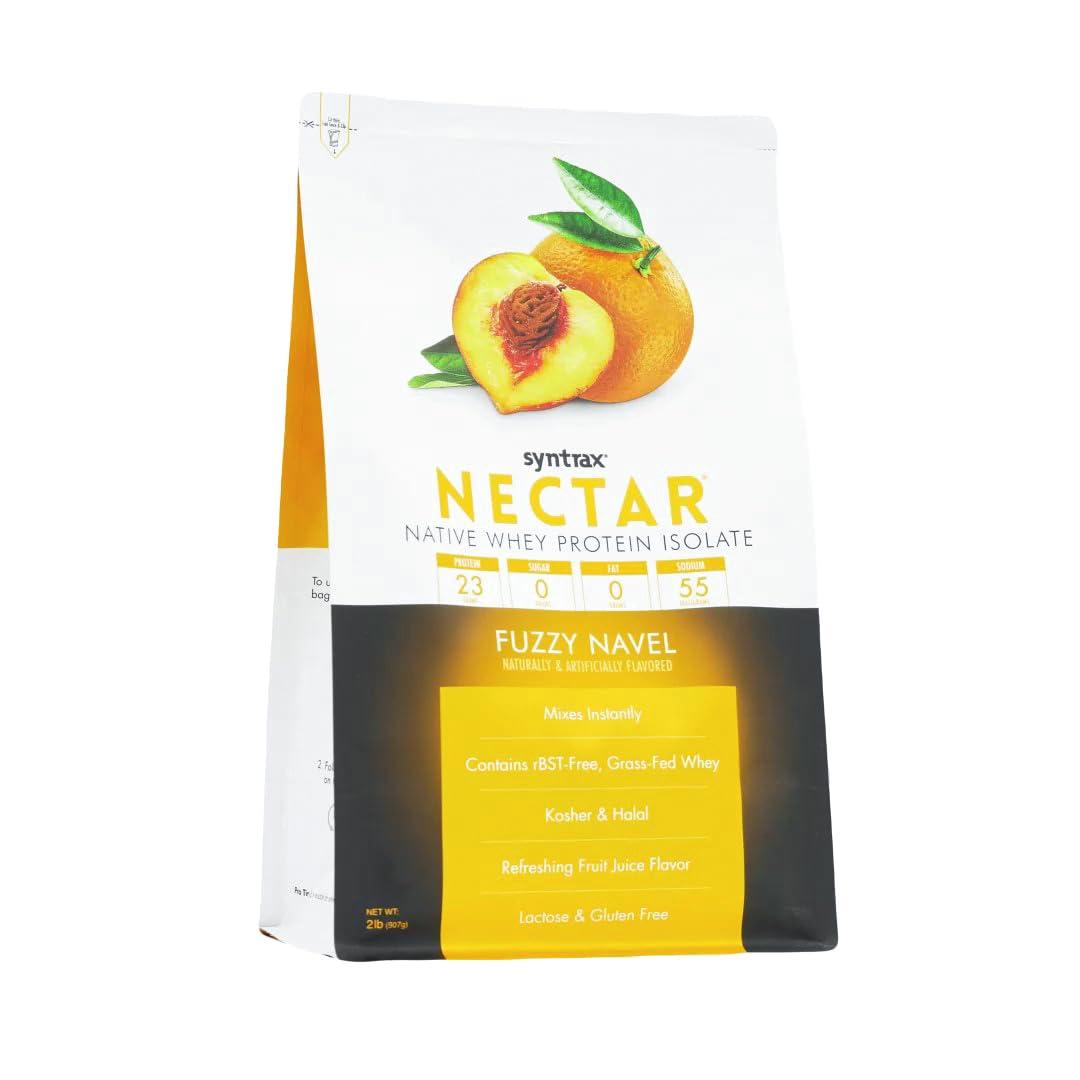 Syntrax Syntrax Nutrition Nectar, 100% Whey Isolate Protein Powder, Refreshing Fruit Flavor, Fuzzy Navel, 2 lbs
