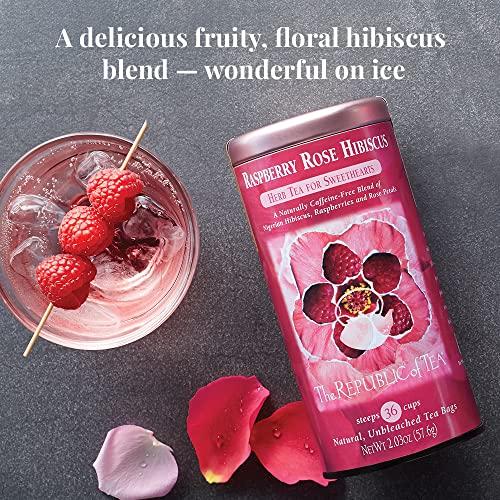 The Republic of Tea The Republic of Tea – Raspberry Rose Hibiscus, Herb Tea for Sweethearts, 36 Tea Bags