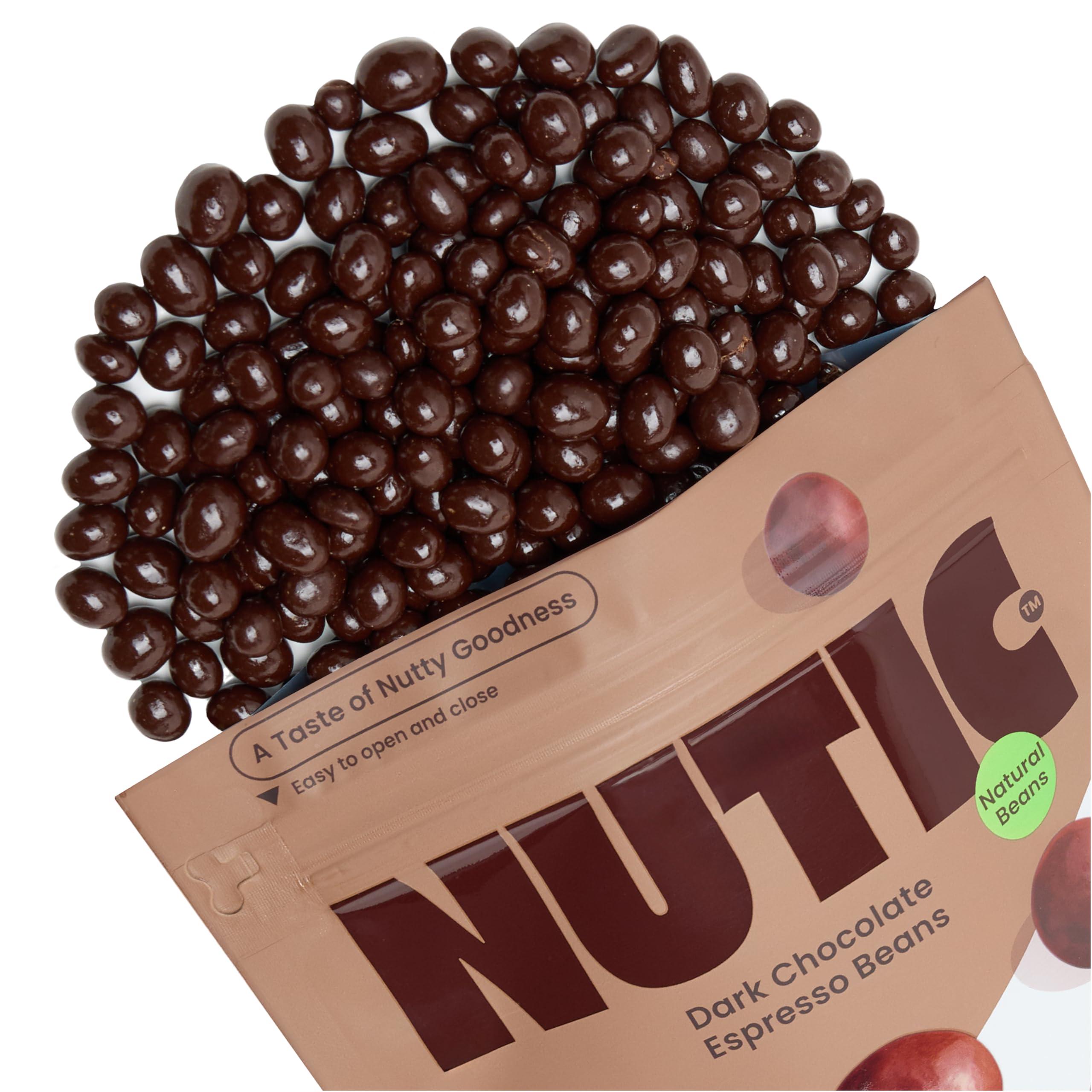 Nutic Nutic Gourmet Dark Chocolate Covered Espresso Beans - 1LB, Bulk Chocolate Espresso Candy, Dark Chocolate Coffee Beans - Irresistible, Rich & Energizing Treat - (Pack of 1)
