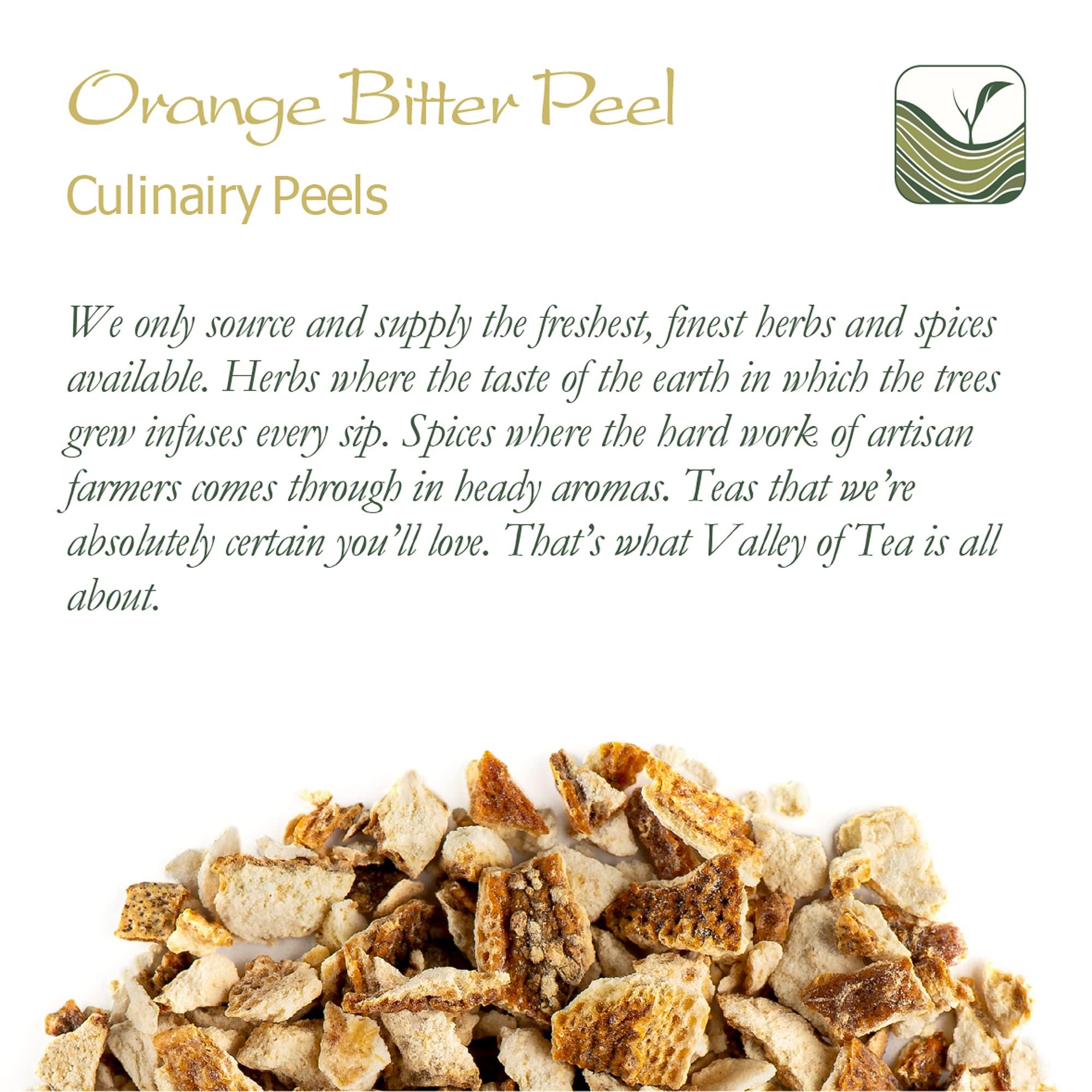 Valley of Tea Bitter Orange Peel Organic Zest - Orange Bitters Orange Zest For Baking Dry Orange Peel Dried Zest Dehydrated Oranges Dried Orange Peel Dried Bitter Orange Dried Orange Peel Bitter 100g