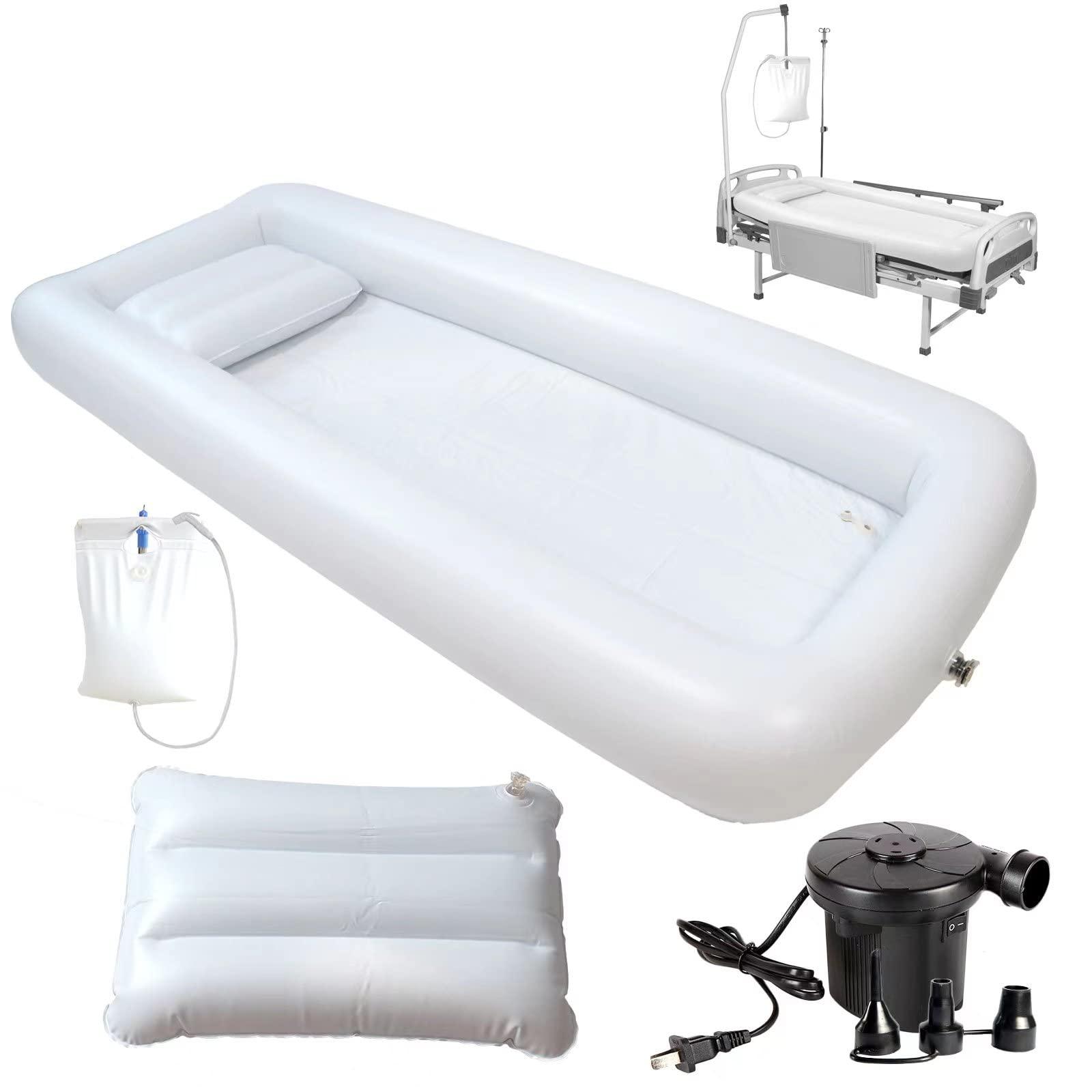 TUSAUW TUSAUW Medical Inflatable Bathtub Bathtub for Bedridden Patients, PVC Portable Bathtub with Water Bag,Electric Air Pump, Air Pillow for Elder,Pregnant,Disabled,Bedridden Patients,Seniors,Handicapped