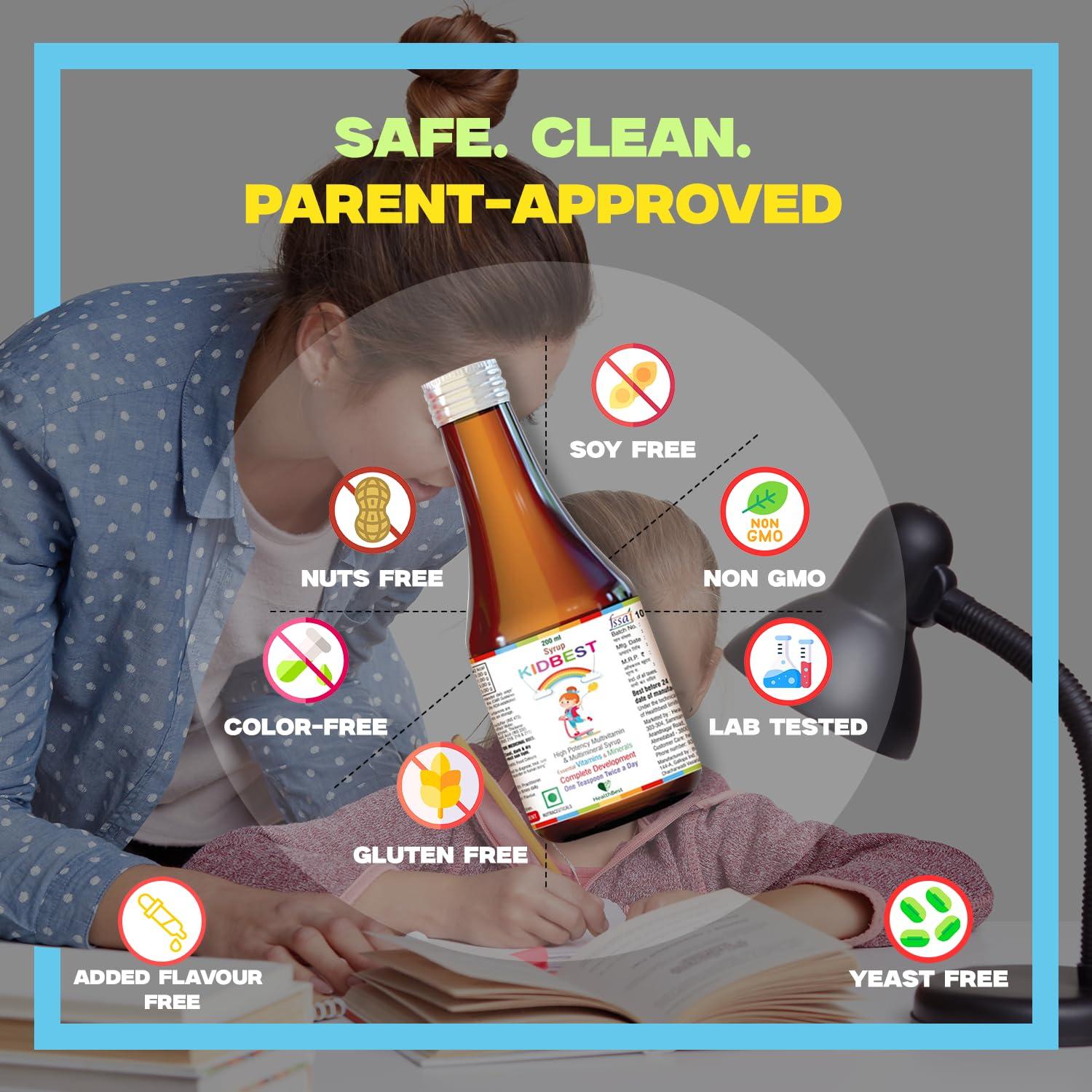 HealthBest HealthBest Kidbest Multivitamin Syrup for 3-13 Years Kids | 200ml