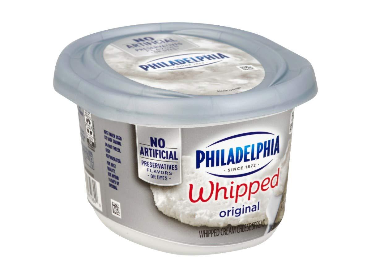 Philadelphia Kraft Philadelphia Whipped Plain Cream Cheese Spread, 8 Ounce -- 12 per case.