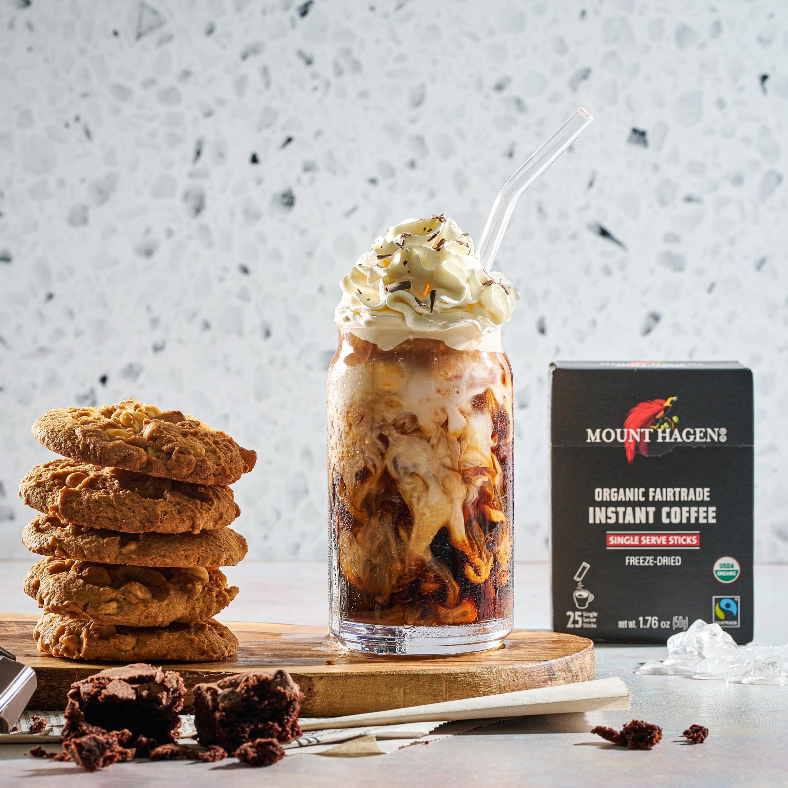 Mount Hagen Mount Hagen 25 Count Single Serve Instant Coffee Packets - 2 Pack | Organic Medium Roast Arabica Beans [2 x 25 sticks/1.76oz/50g]