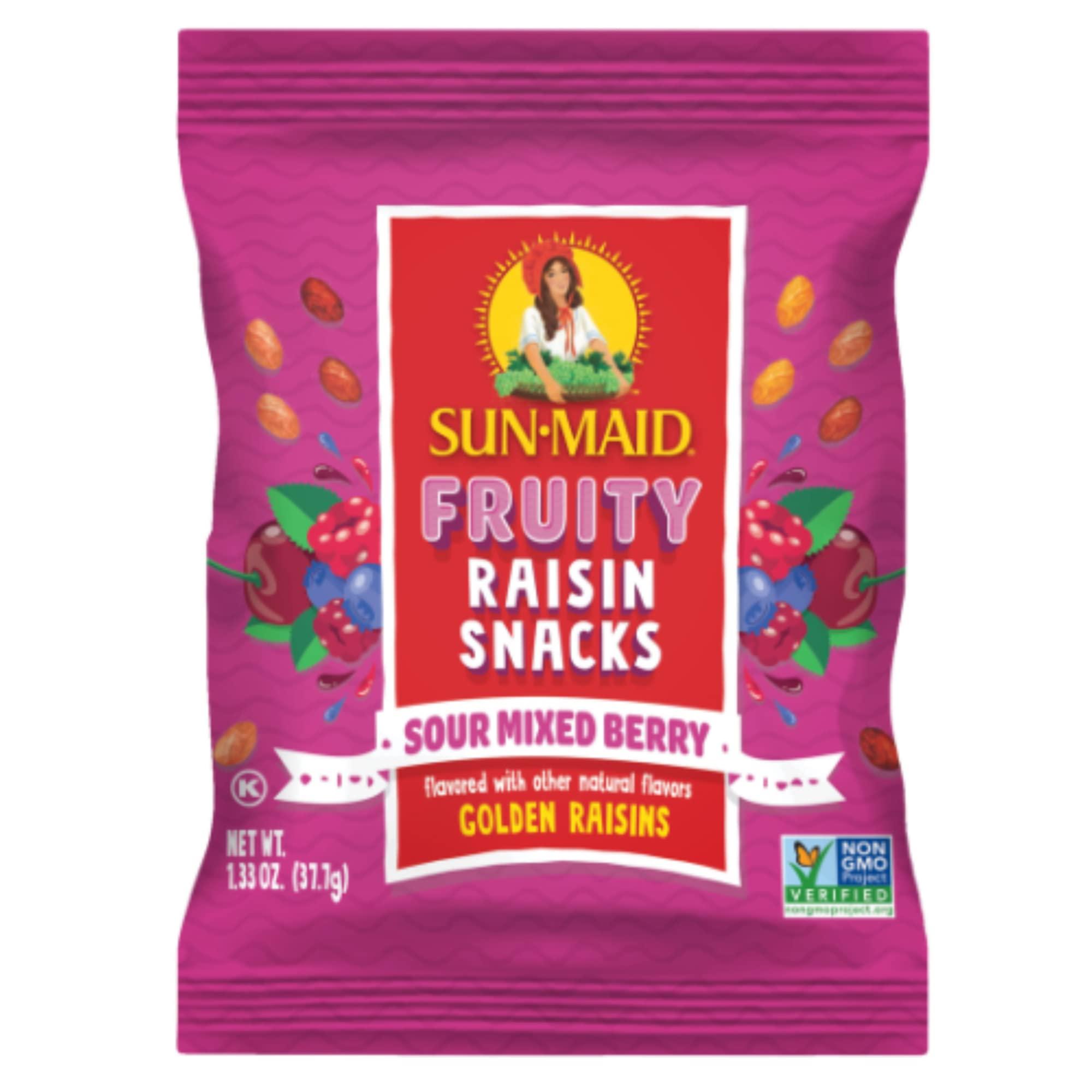 Sun-Maid Sun-Maid, Fruity Raisin Snacks, Sour Mixed Berry, 1.33 Ounce Snack-Size For Kids (200 Total Pouches)