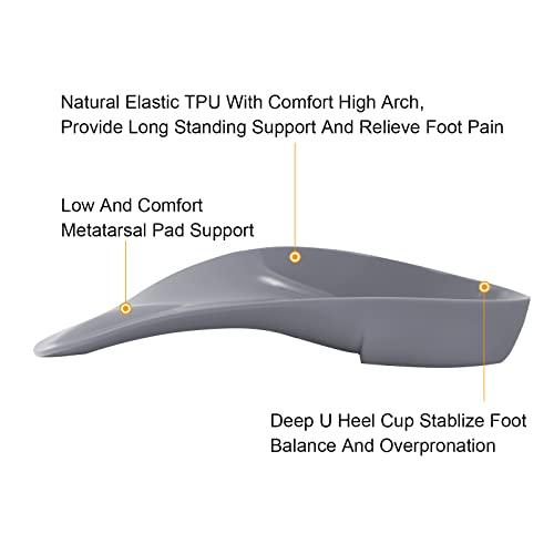 FiotSkep FiotSkep 3/4 Original High Arch Inserts Firm Orthotics for Plantar Fasciitis Flat Feet Over-Pronation, Comfort Metatarsal Pad Support Insoles Relief Heel Spur Pain