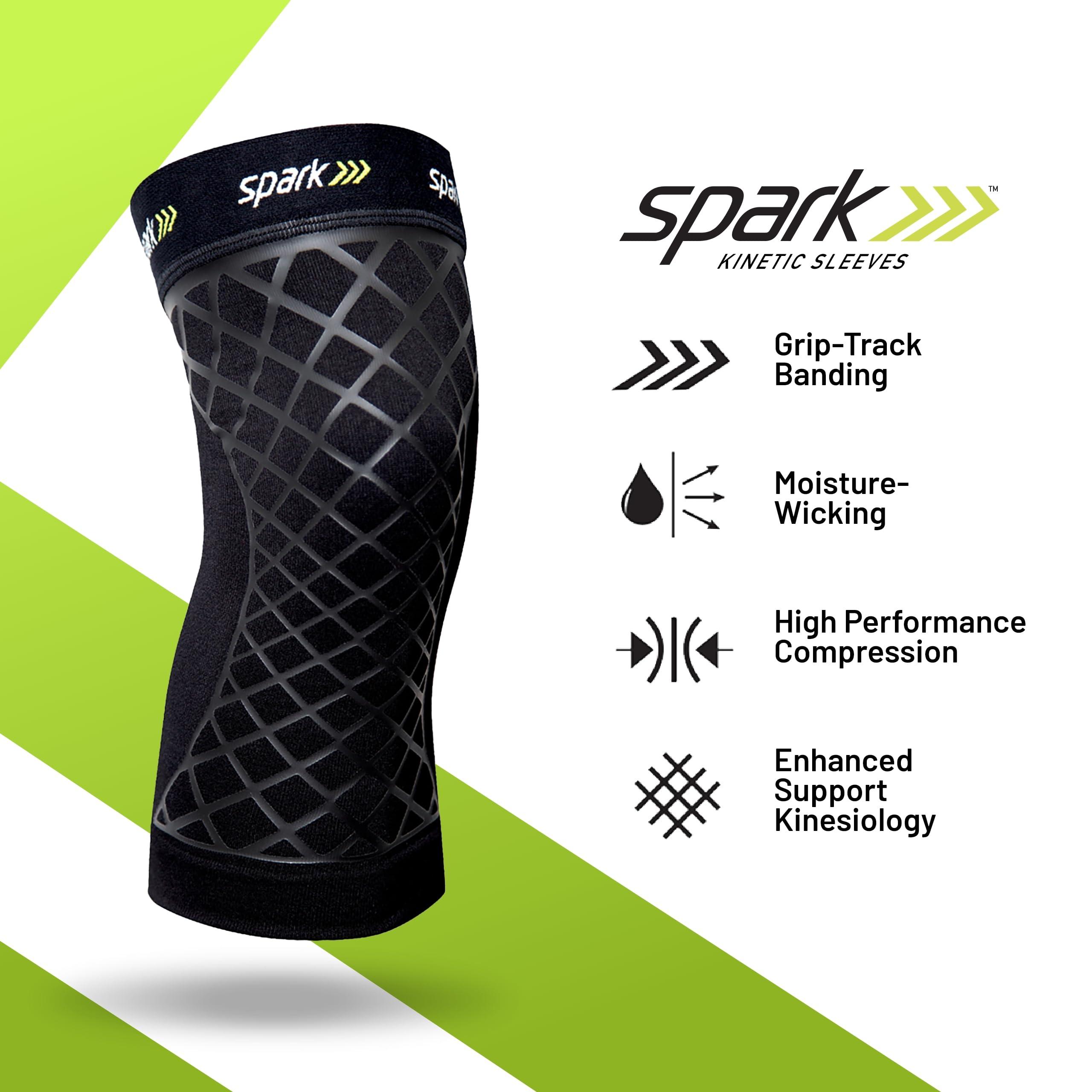 Spark Spark Kinetic Knee Sleeve - Knee Support for Women & Men - Compression Knee Brace with Embedded Kinesiology Tape - Knee Sleeve to Support Knee Pain - Medium