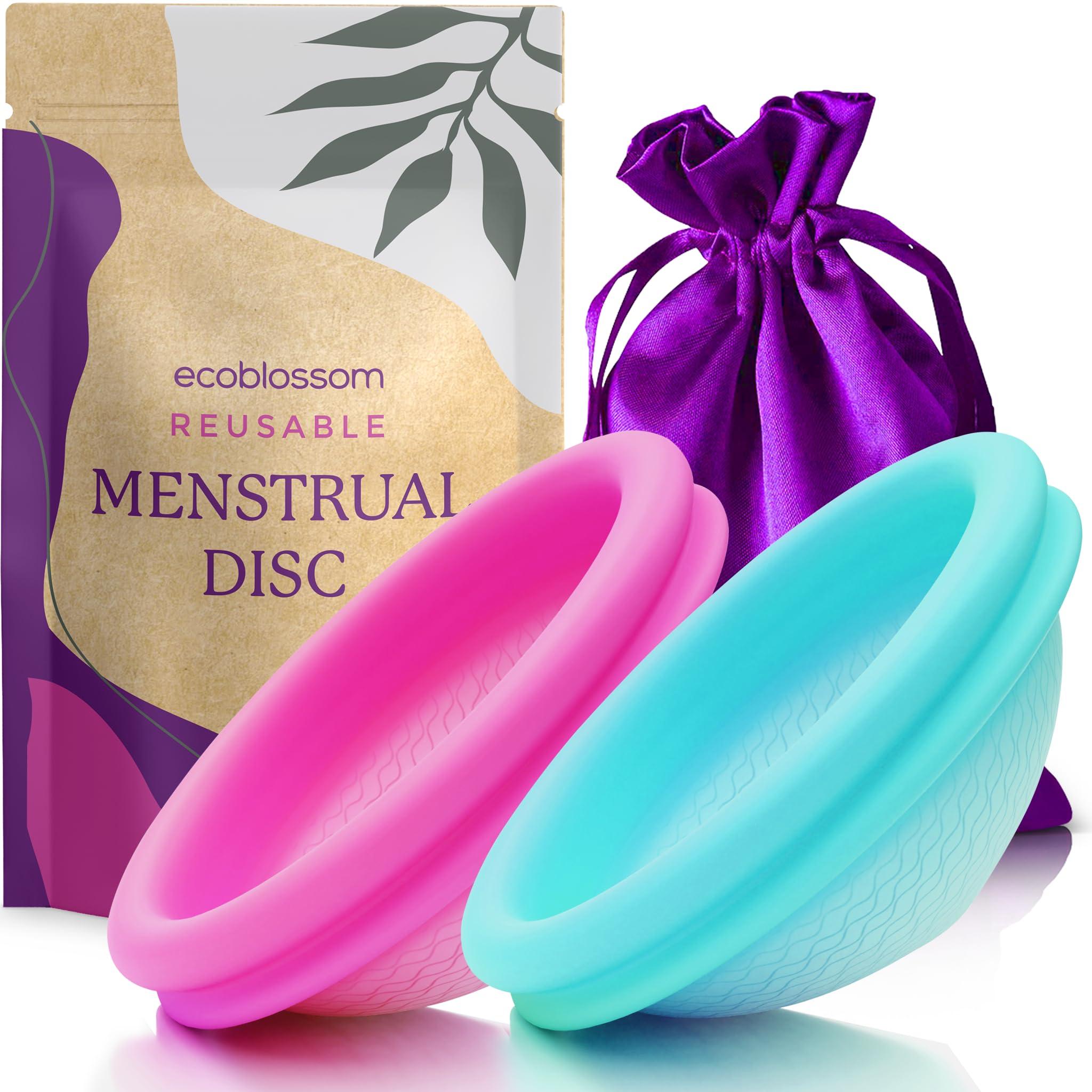 EcoBlossom Reusable Period Disc - Soft Period Disc for Women (Small/Large (Teal & Magenta))