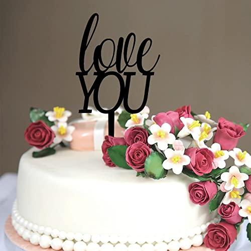 CustonCares Love You Cupcake Topper Mrs & Mrs Gay And Lesbian Birthday Cake Topper for Nuptial Birthday Cake Decorations Customized Custom Cupid's Arrow Heart Acrylic Black