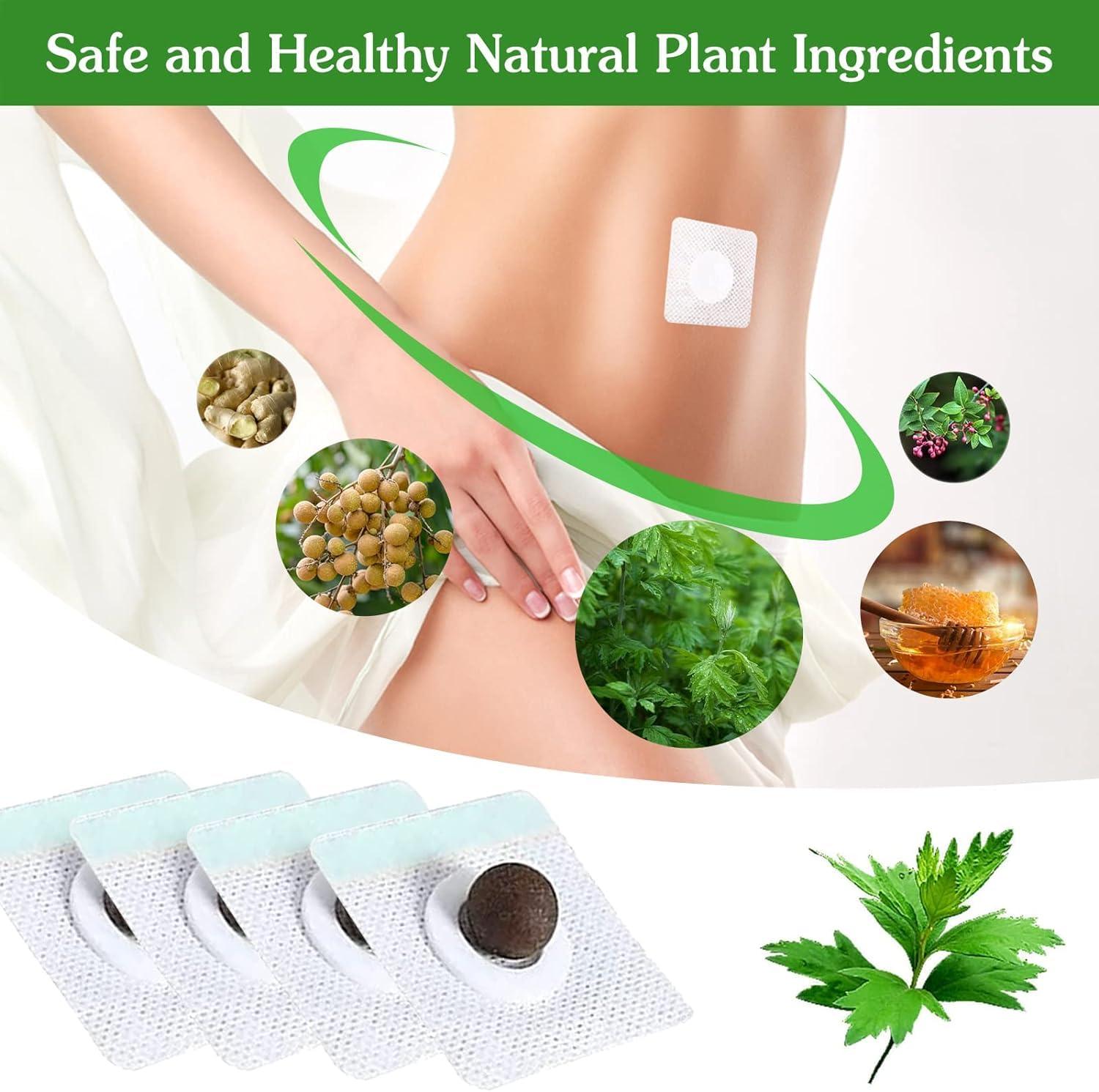 BENJEN Mugwort Belly Patch,30Pcs Natural Wormwood Essence Pills and 30Pcs Belly Sticker, Moxa Hot Moxibustion Navel Wormwood Sticker (30)
