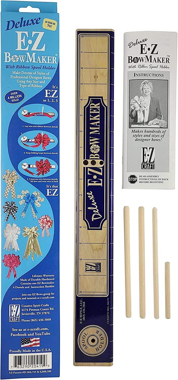 E-Z Bowz Deluxe EZ BowMaker - Bow Making Tool - Crafting Bowmaker - Professional Designer Bow Maker - DIY Wreath Bows, Hair Bows, And More