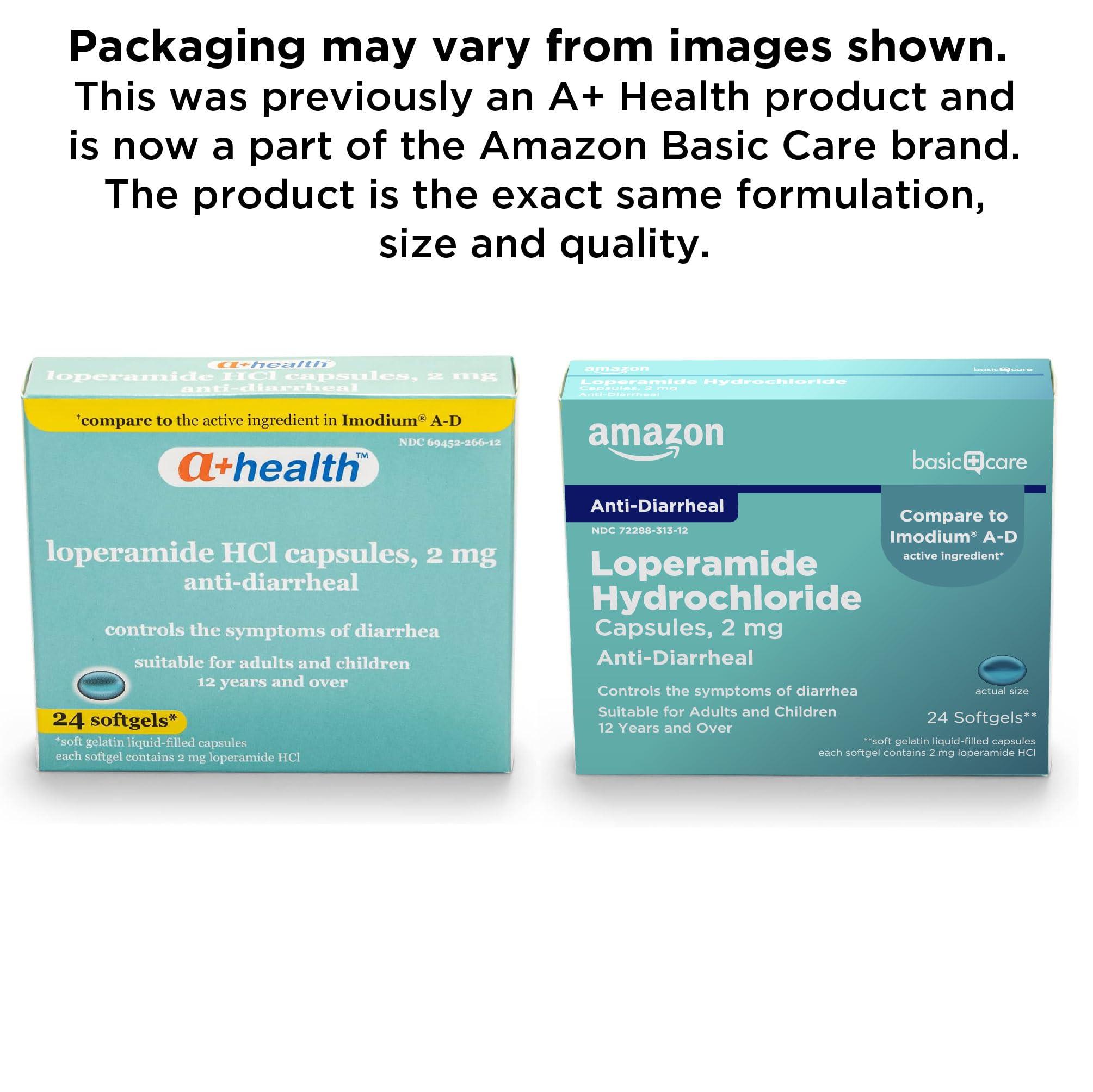 Amazon Basic Care Amazon Basic Care Loperamide Hcl 2 Mg Softgels, Anti-Diarrheal, 24 Count (Pack of 1)