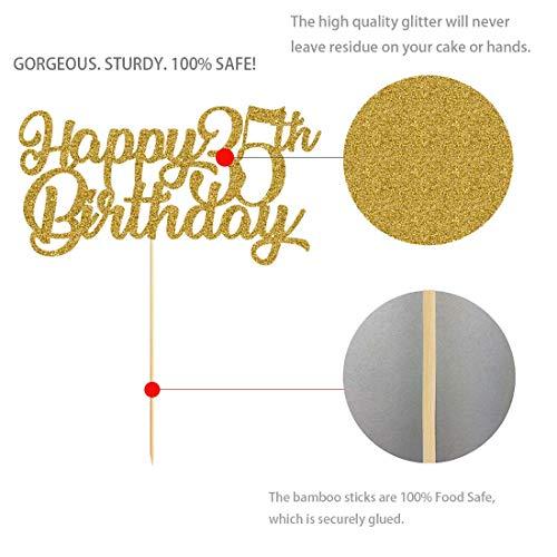 MAGJUCHE 35th Birthday Cake Topper, Gold Glitter Cheers To 35 Years Party Decoration, Supply