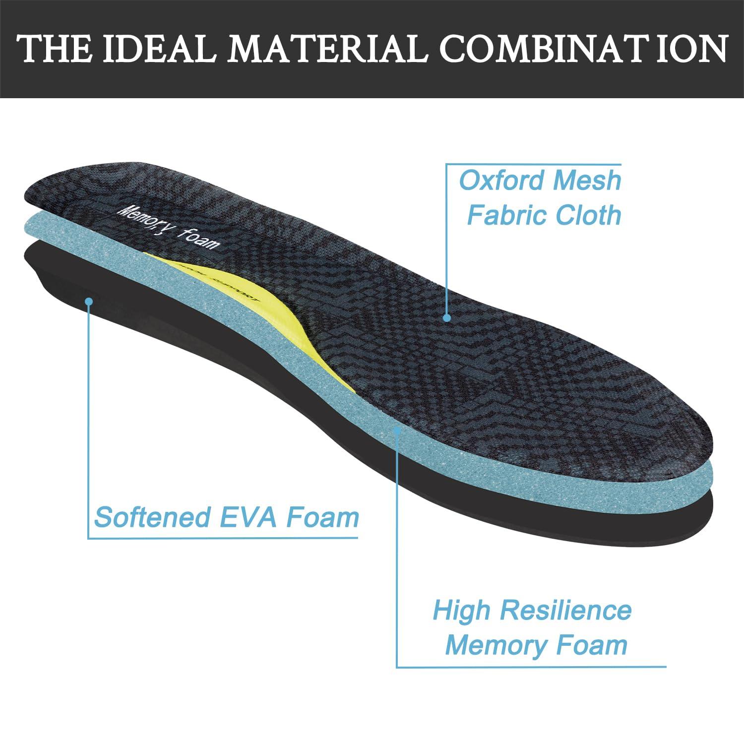 Endoto Endoto Memory Foam Insoles for Skechers Shoes, Replacement Breathable Inserts for Men Orthotic with Extra Cushioned Arch Support to Absorb Shock & Relieve Foot Pain(US Size:M13-47.5 EU)