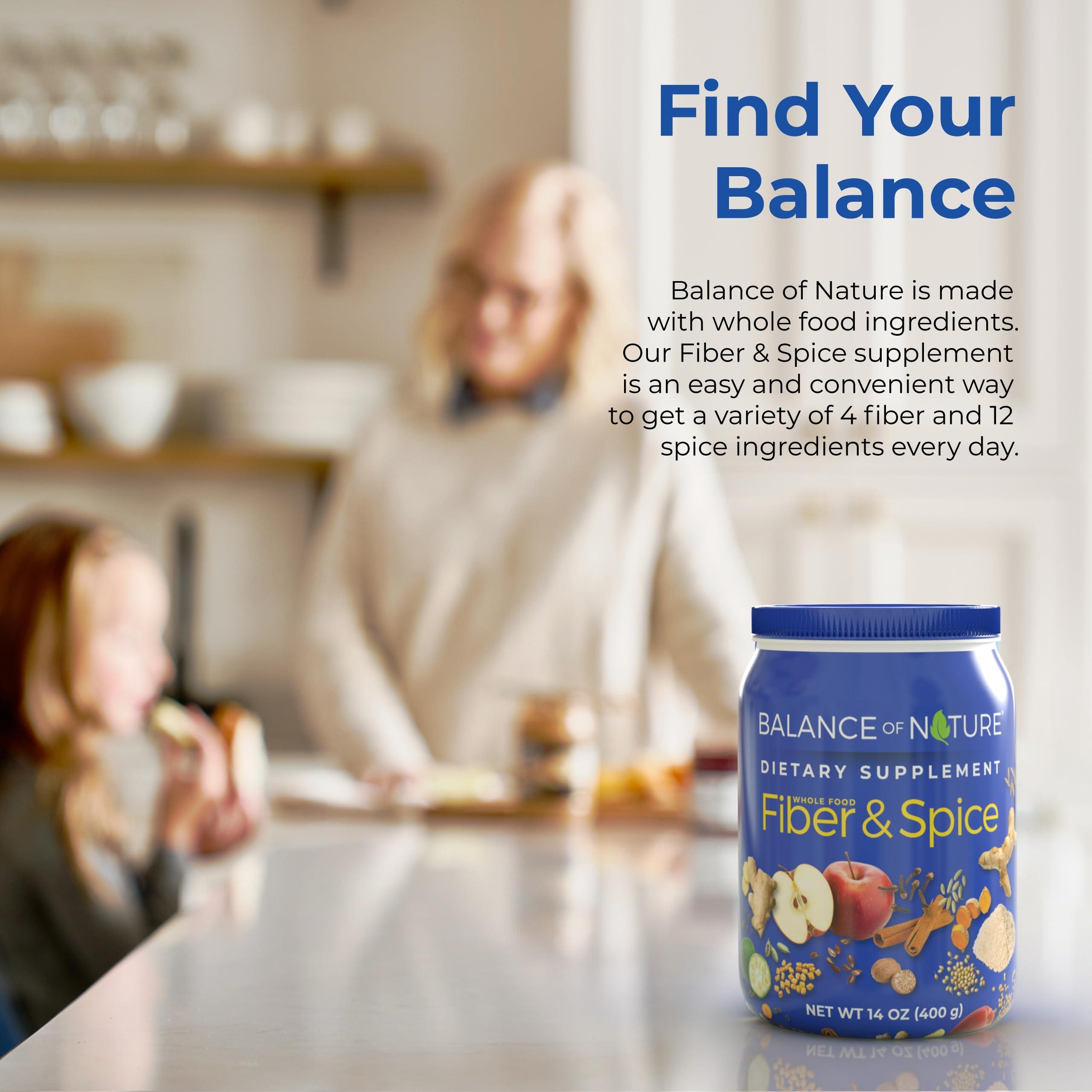 Balance of Nature Balance of Nature Fiber & Spice - Psyllium Husk, Flax Seed, Turmeric & Apple - 30 Servings